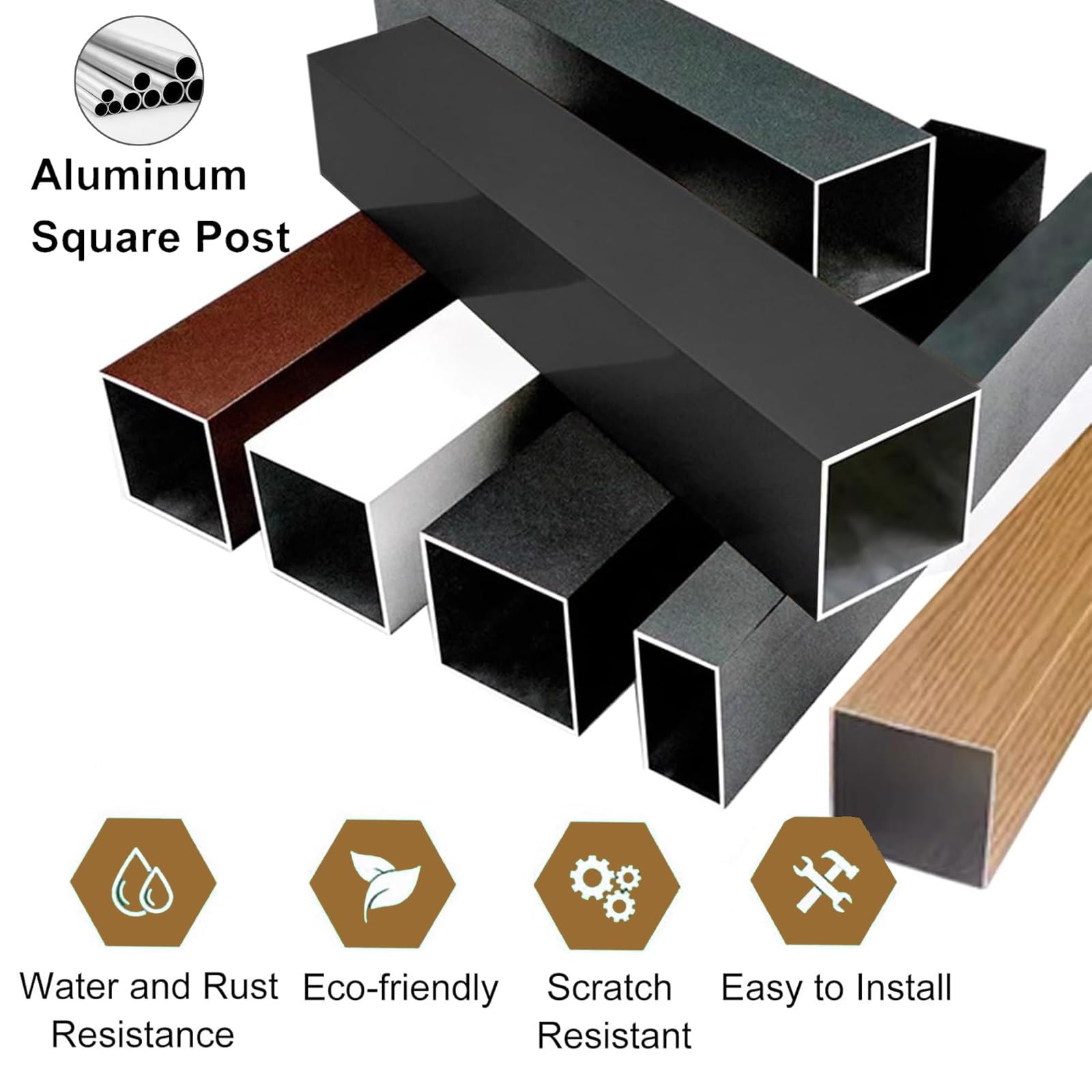 Colonne de séparation de pièce carrée ， Design personnalisé pour Portes intérieures dans Les Salons et entrées de Restaurant - Pas de perçage nécessaire(9root,200cm/78.7in/6.56ft)