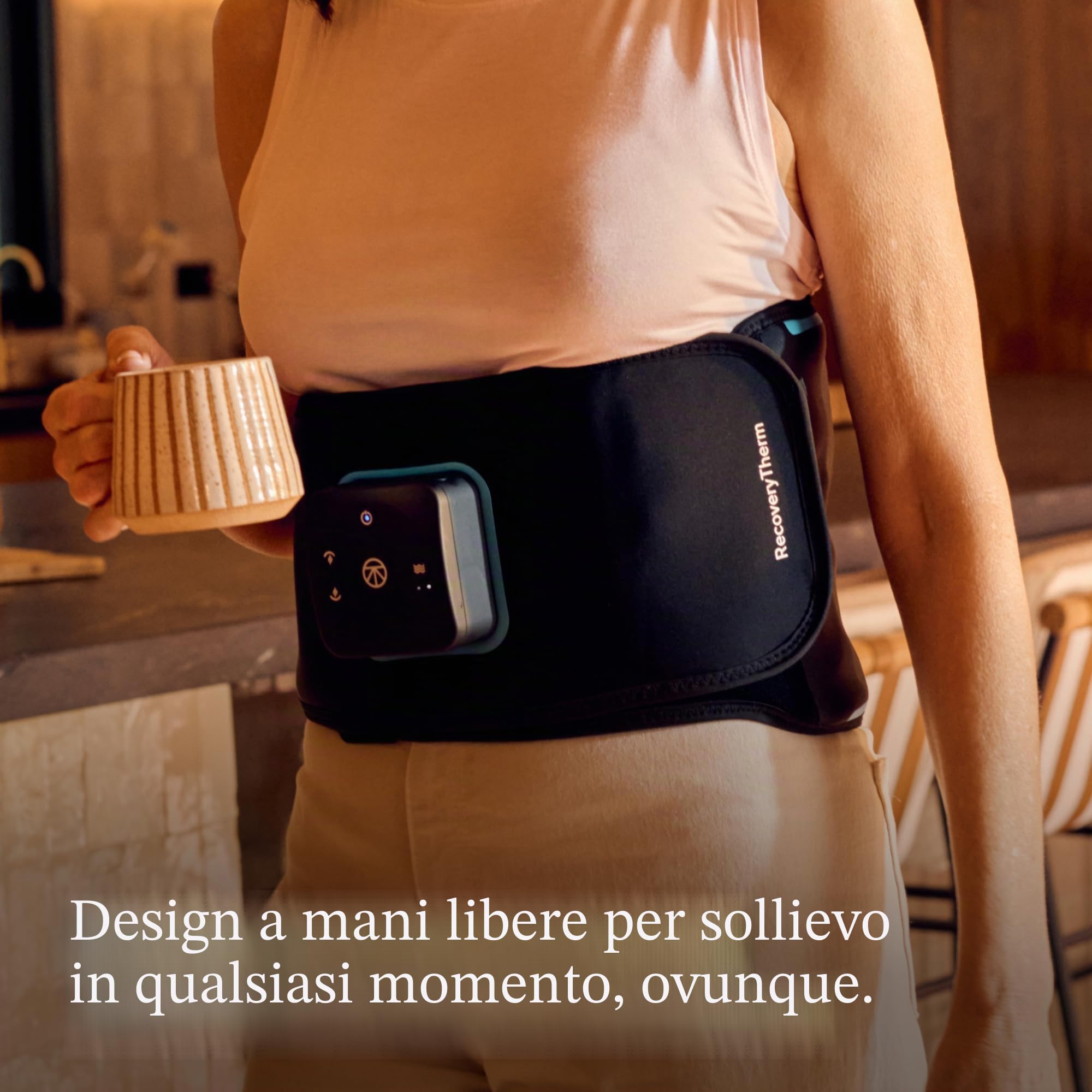 Therabody - RecoveryTherm - Terapia indossabile a base di calore e vibrazioni per alleviare il dolore lombare