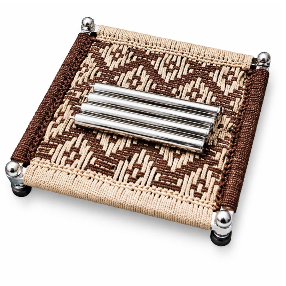 Barretden Handwoven Rope Charpai Stool for Home and Outdoor Use with Metal Legs Traditional Low Height Seating for Living Room Balcony Patio and Multipurpose Daily Sitting Needs - Cream & Brown 3