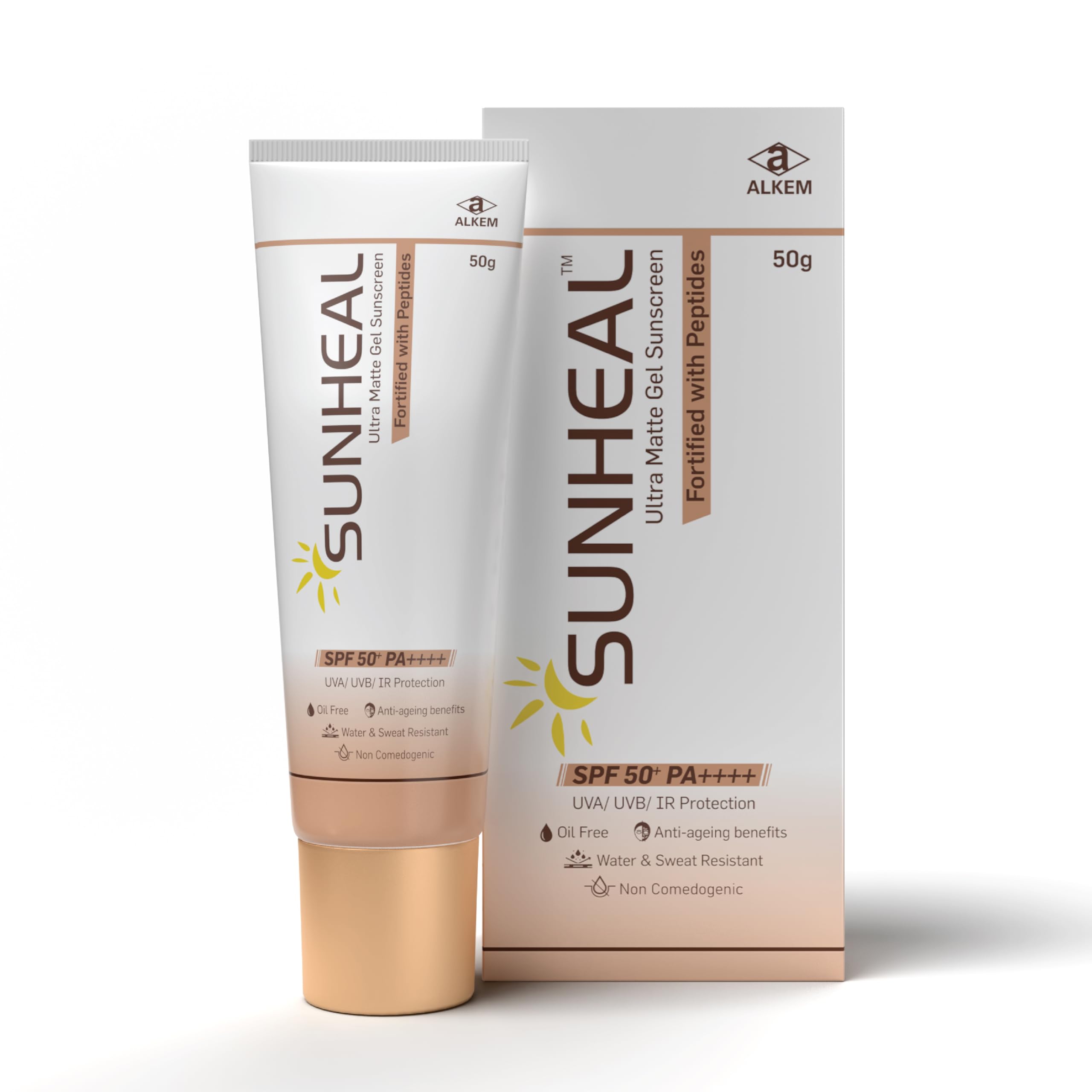 Ultra matte sunscreen gel fortified with peptides for anti-aging benefits, UVA/UVB/IR PROTECTION, SPF 50+ PA++++ 50gm-image-10
