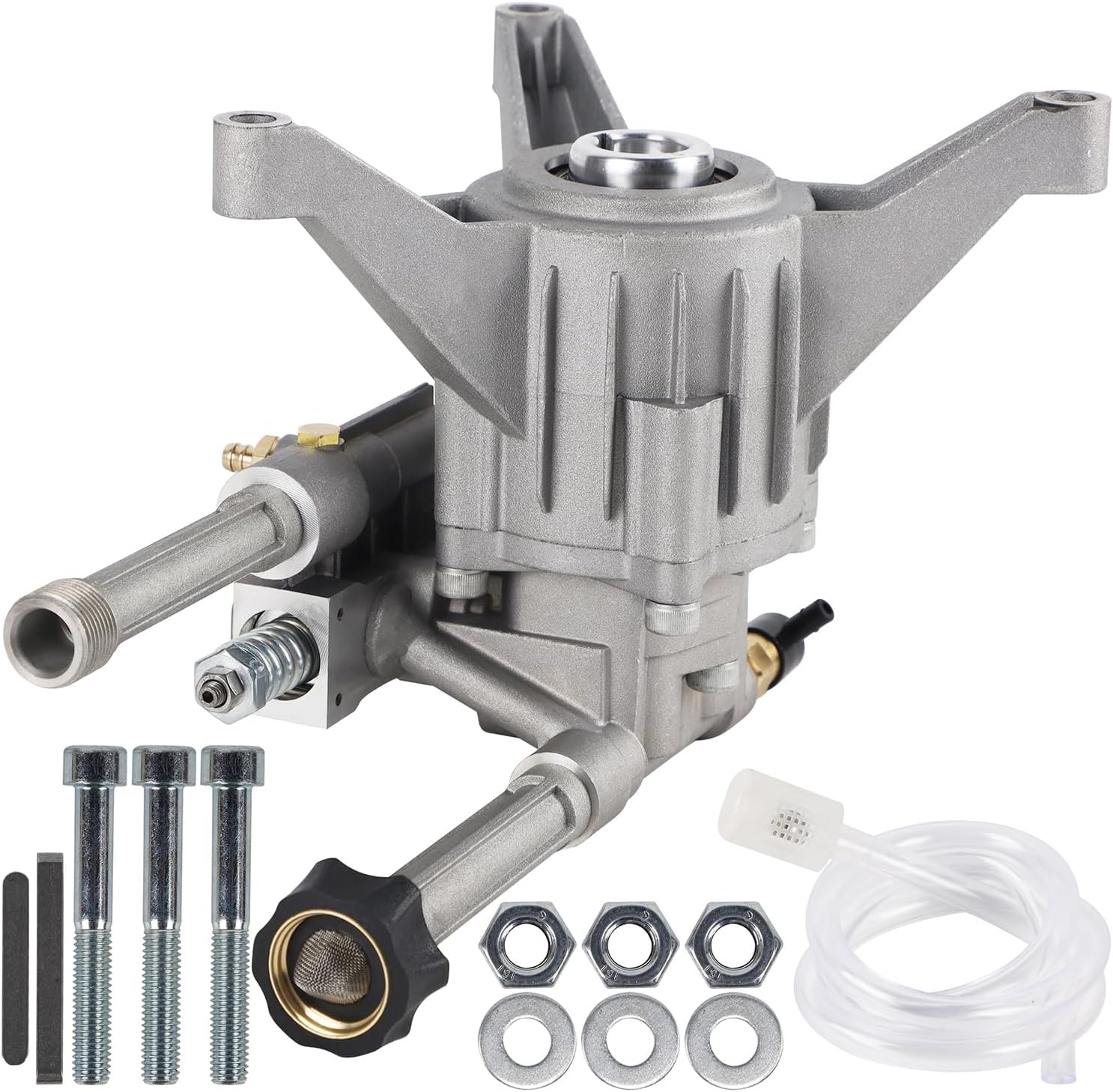 Biswing Pressure Washer Pump, 7/8" Shaft Vertical Plunger, 3400 PSI Max, 2.5 GPM, Replacement Pump for Gas Power Washer, Front Inlet/Outlet
