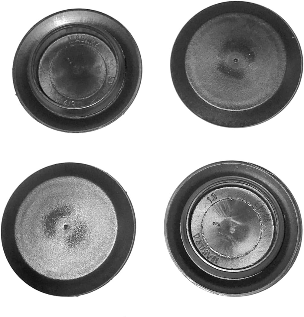 Caplugs (Pack of 10) 1" Round Flush Mount Black Plastic Body and Sheet Metal Plugs (1 inch ID - 1.375 Inch OD)