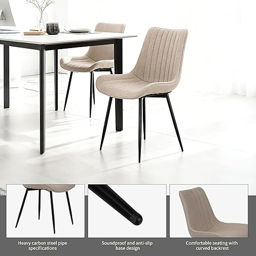 Miniatura 6 de Dining Chairs Set of 4 Modern Kitchen Chairs with Soft Padded Backrests and Metal Legs, Table & Chair Sets for Living Room, Bedroom, and Desk Chair