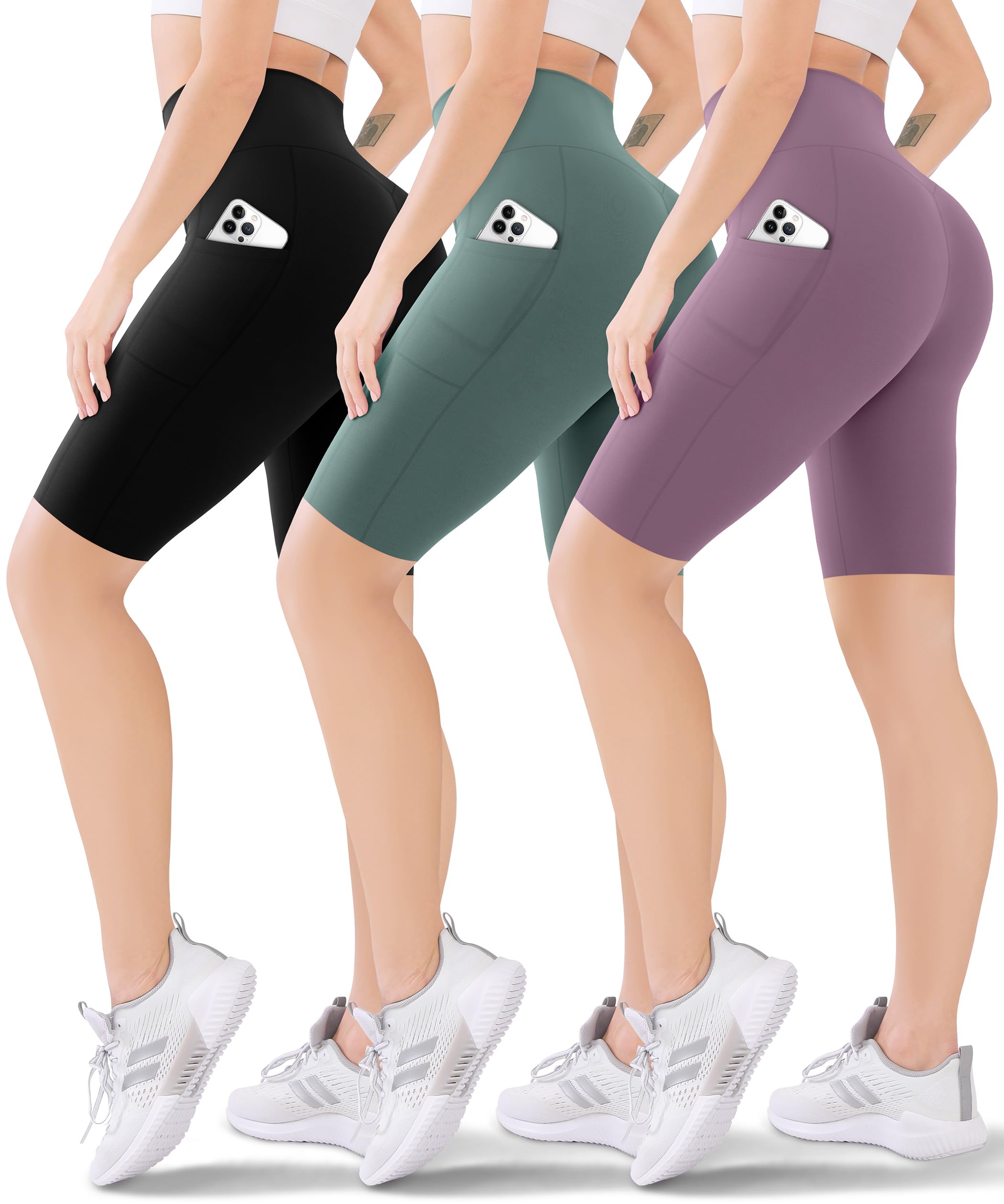 Women's High Waisted Capri Buttery Soft Tummy Control No See Through Workout Athletic Running Yoga Cycling