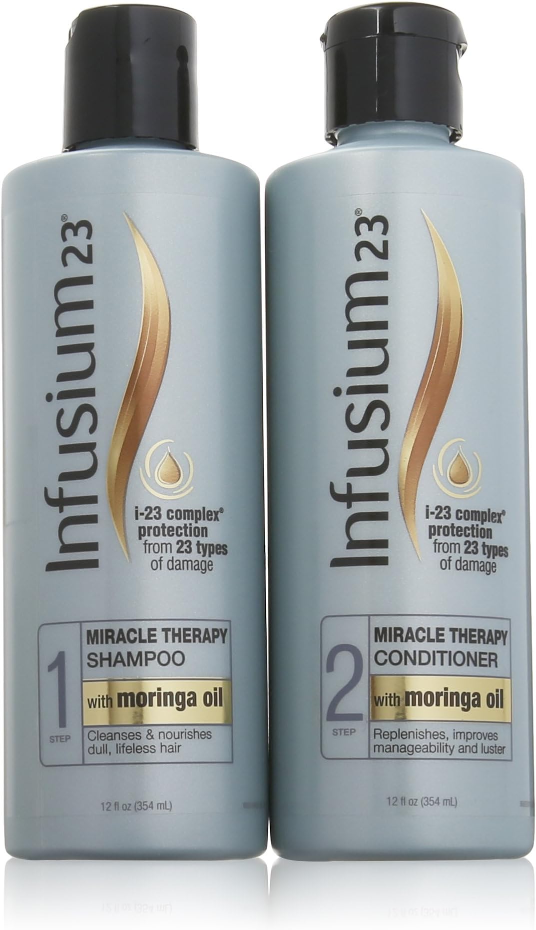 Infusium 23 Miracle Therapy Shampoo and Conditioner Set (Step 1 and Step 2) - i-23 Complex Protection From 23 Types of Damage - Net Wt. 12 FL OZ