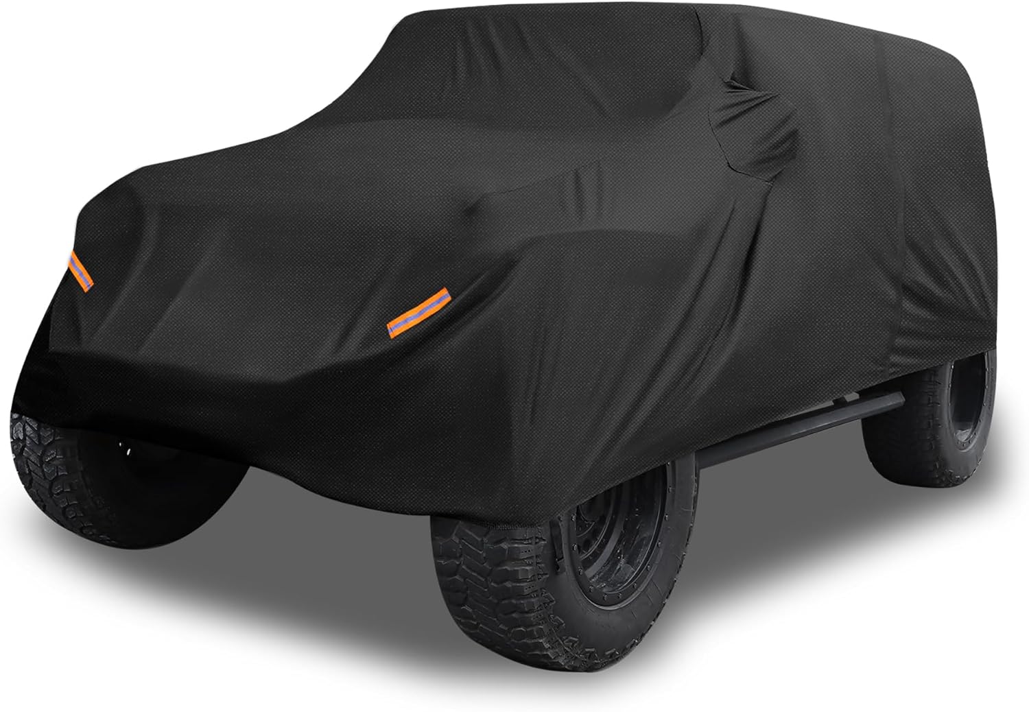 ACROPIX 210D Black Car Cover Waterproof All Weather Full Exterior Cover Rain Hail Sun Protector Car Cover Fit for Jeep Wrangler 4DR - Pack of 1