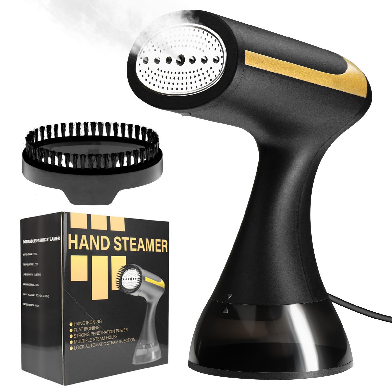 Dampfglätter Kabellos Handbügeleisen Dampfglätter Reise 1500W mit 350ml Dampfbürste Steamer Reise Wassertank Kompakter Handdampfglätter, Ideal für Reisen und Haushalt