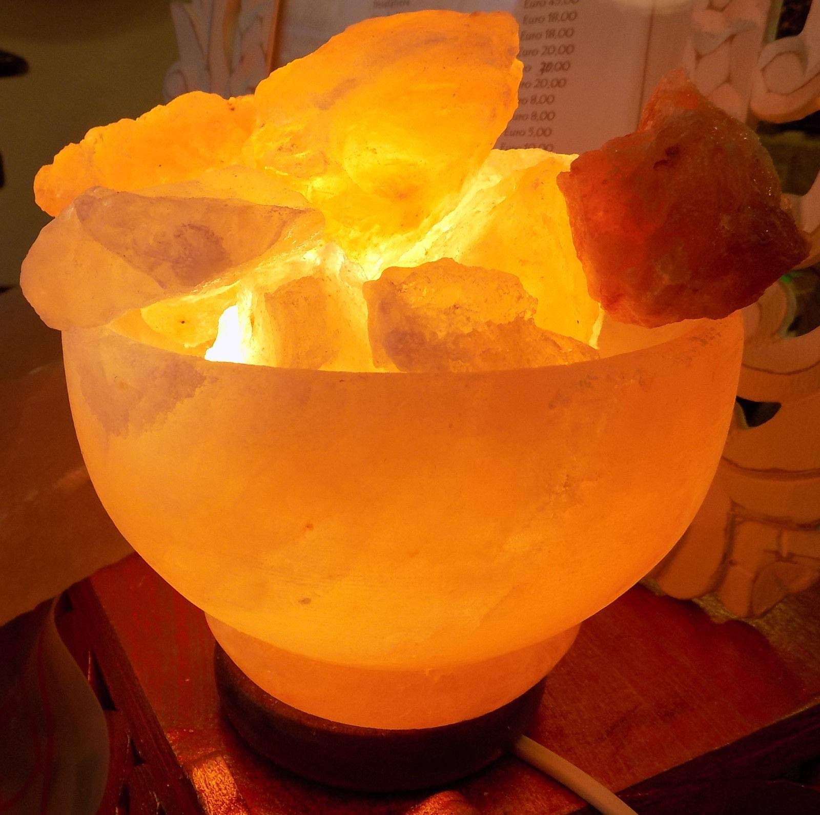 Lámpara de sal Brasero cm 15 kg 2/3, sal del Himalaya Grotette Tibet Sal Rosa