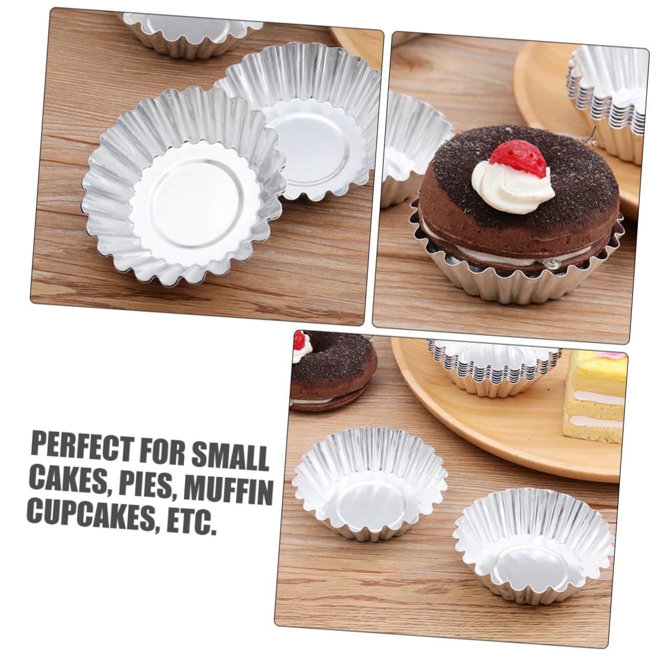 LABRIMP Lot De 100 Moules À Tartelettes En Alliage D'aluminium Épais Réutilisables Pour Cupcakes Muffins