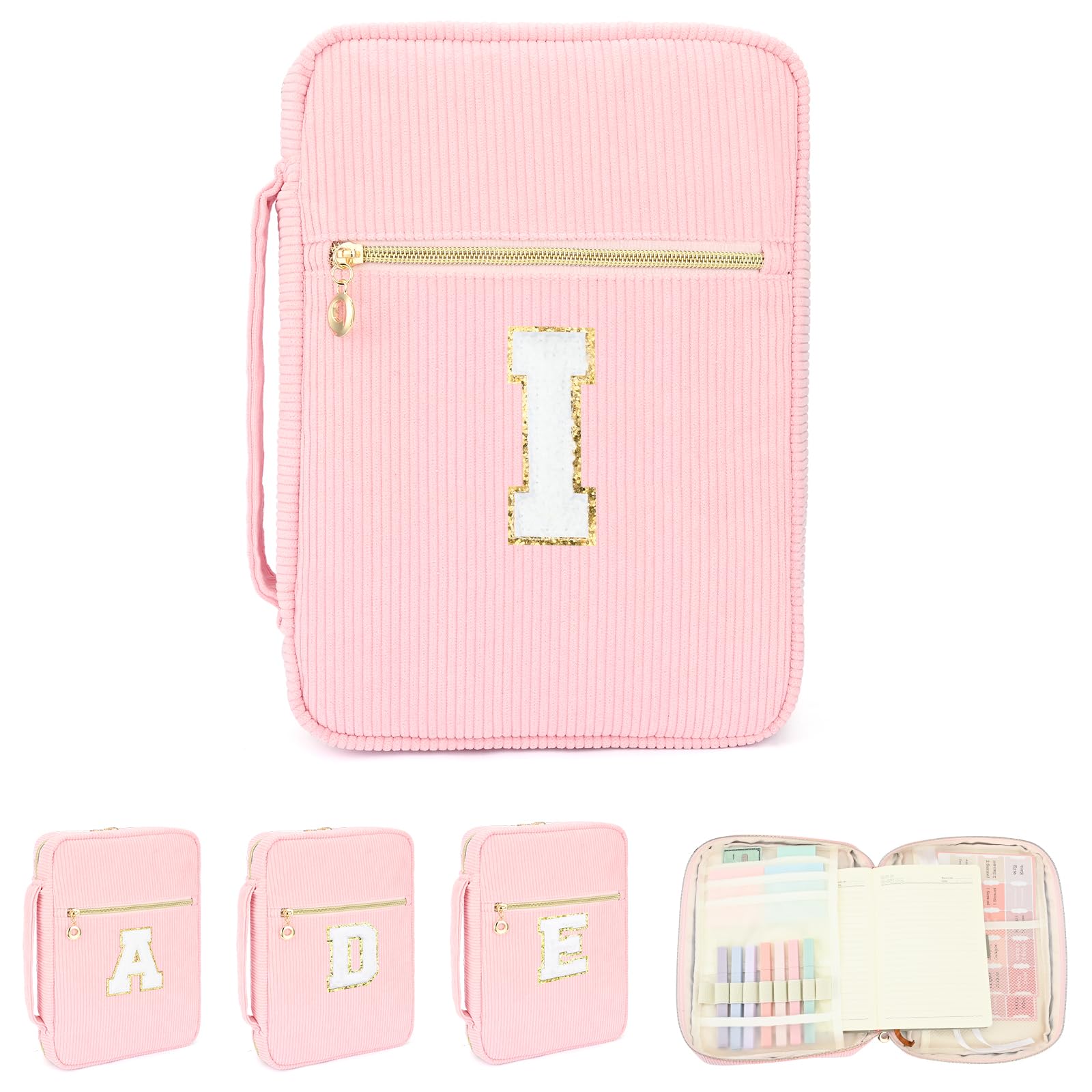 Bible Cover Case for Women, Initial Personalized Letter Bible Gift, Soft Bible Bag Bible Study Supplies, Bible Carrying Case for Women Girls, Bible