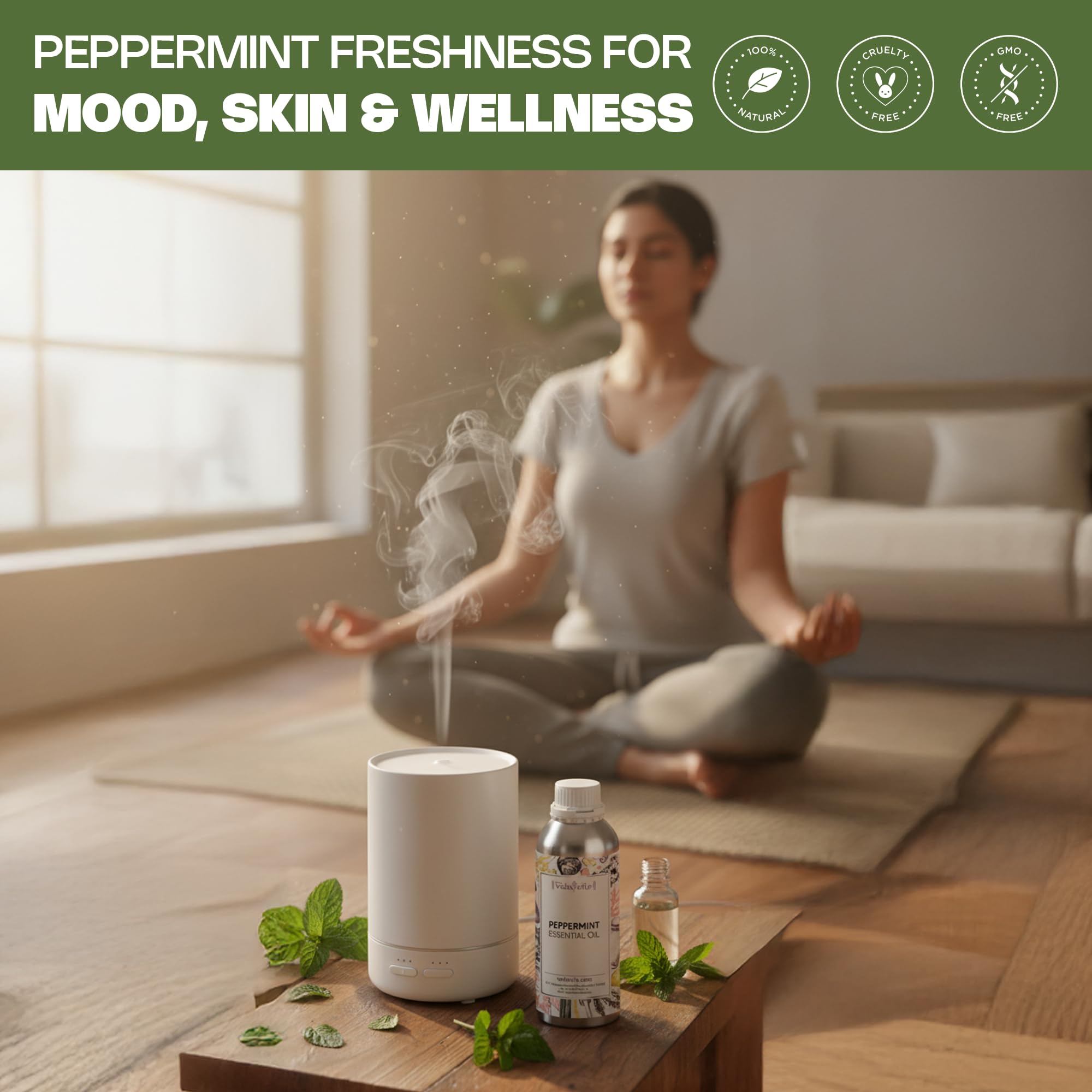 VedaOils Peppermint Essential Oil 100ml | 100% Pure & Natural Therapeutic Grade, Undiluted | Peppermint Oil for Skin, Hair Growth, Hair Fall Control & Scalp Care - Image 6 thumbnail