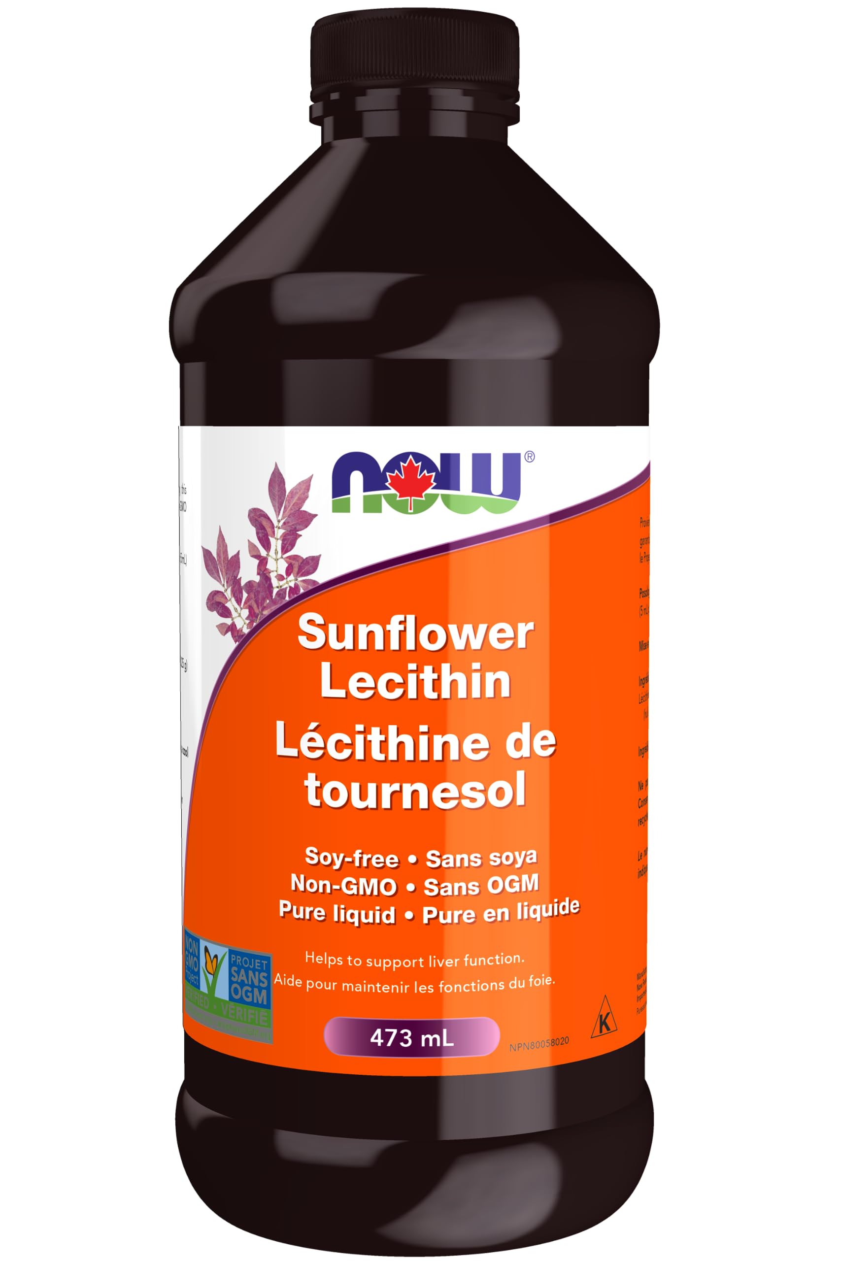 Now Foods Sunflower Liquid Lecithin Non-Gmo 473Ml