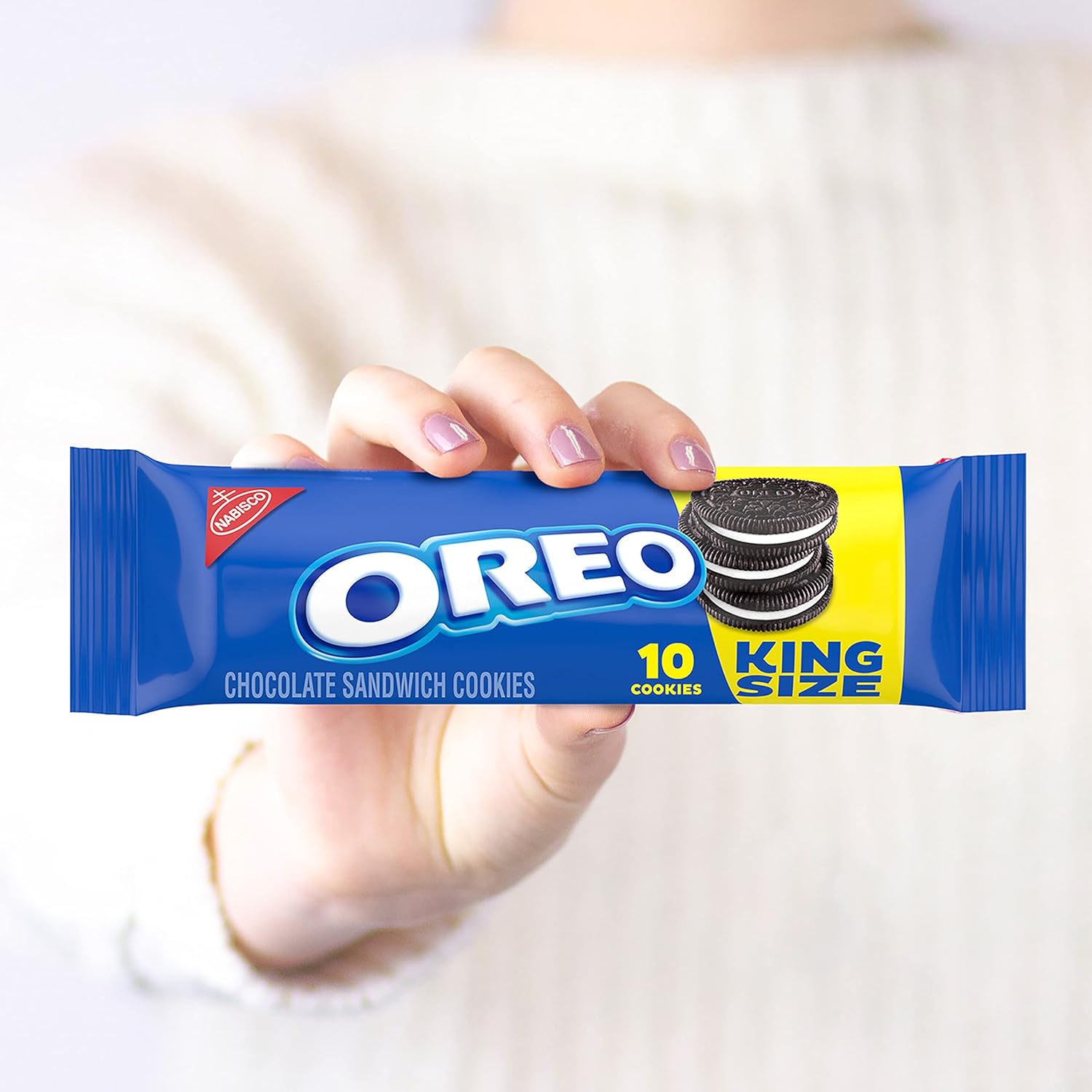 OREO Chocolate Sandwich Cookies, King Size, 20 Snack Packs (2 Boxes, 10 Cookies Per Pack)