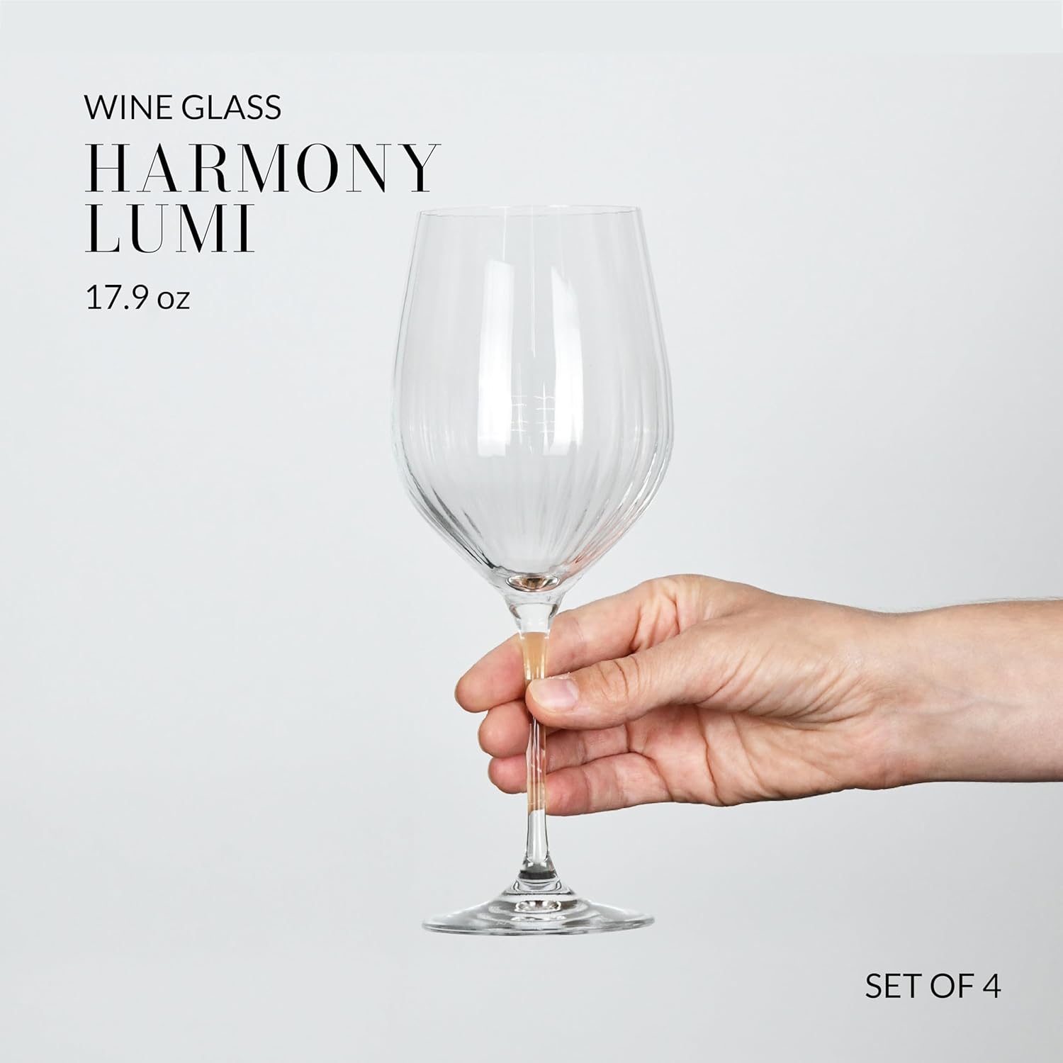 Krosno Red Wine Glasses | Set of 4 | 15.2 oz | Harmony LUMI Collection | Wedding Gift Drinkware | Perfect for Home, Restaurants and Kitchen Sets | Dishwasher Safe | Lead-Free Crystal Glass