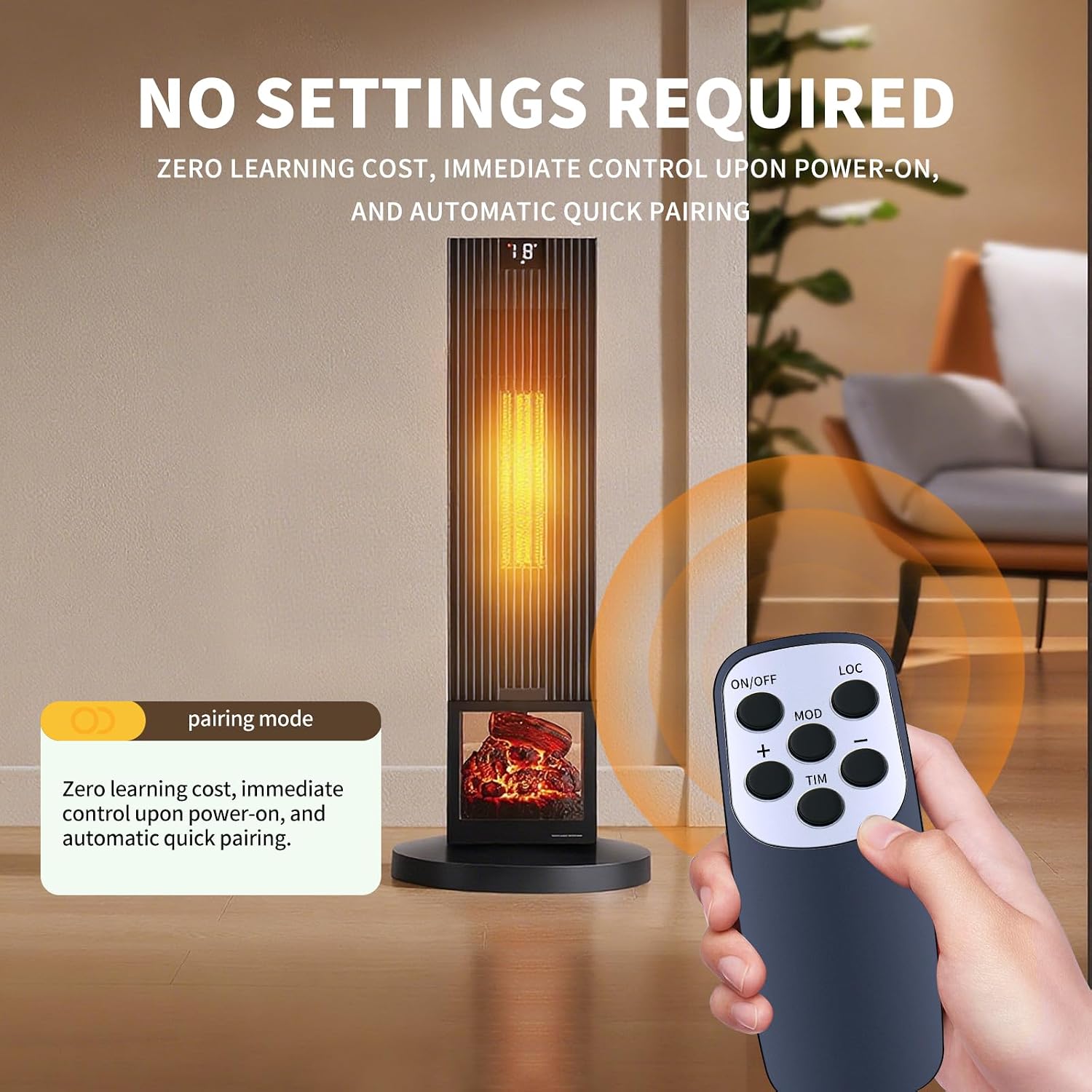 Image highlighting features of the remote control: soft and sensitive buttons, comfortable grip, durable ABS material, and quality assurance service.