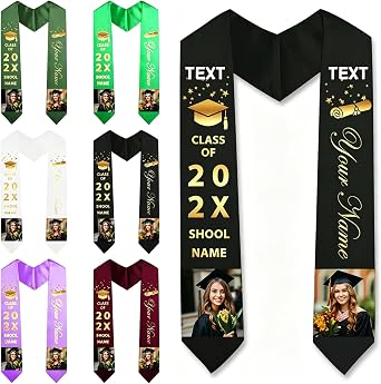 Personalized Graduation Stole 2026, Custom Graduation Stole Class of 2026 Grad Sash Grad Gifts 72 inch