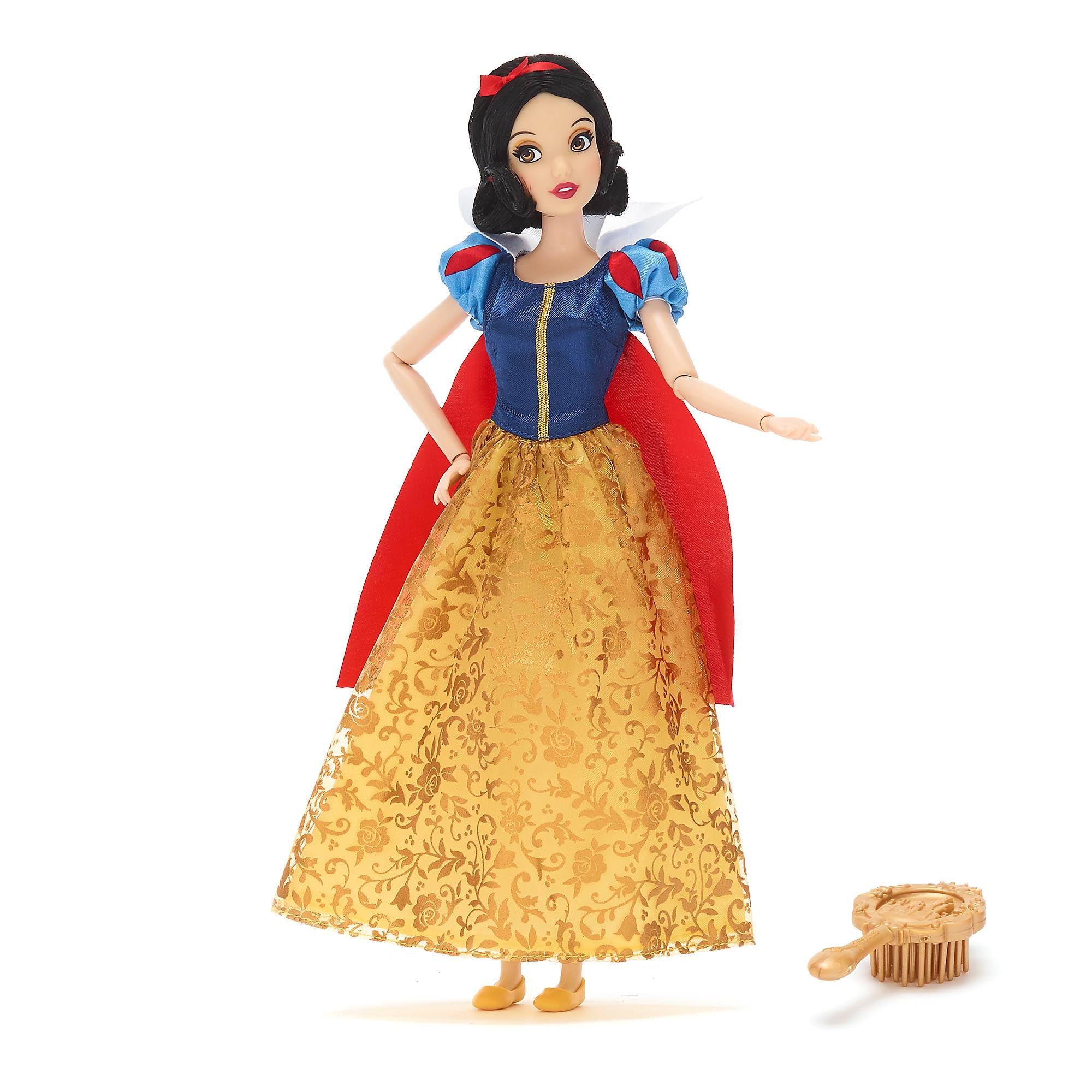 Disney Store Official Snow White Classic Doll, Snow White & the Seven Dwarfs, 29cm/11, Fully Poseable Disney Doll in a Stunning Dress, Includes Toy Hair Brush - Suitable for Ages 3+