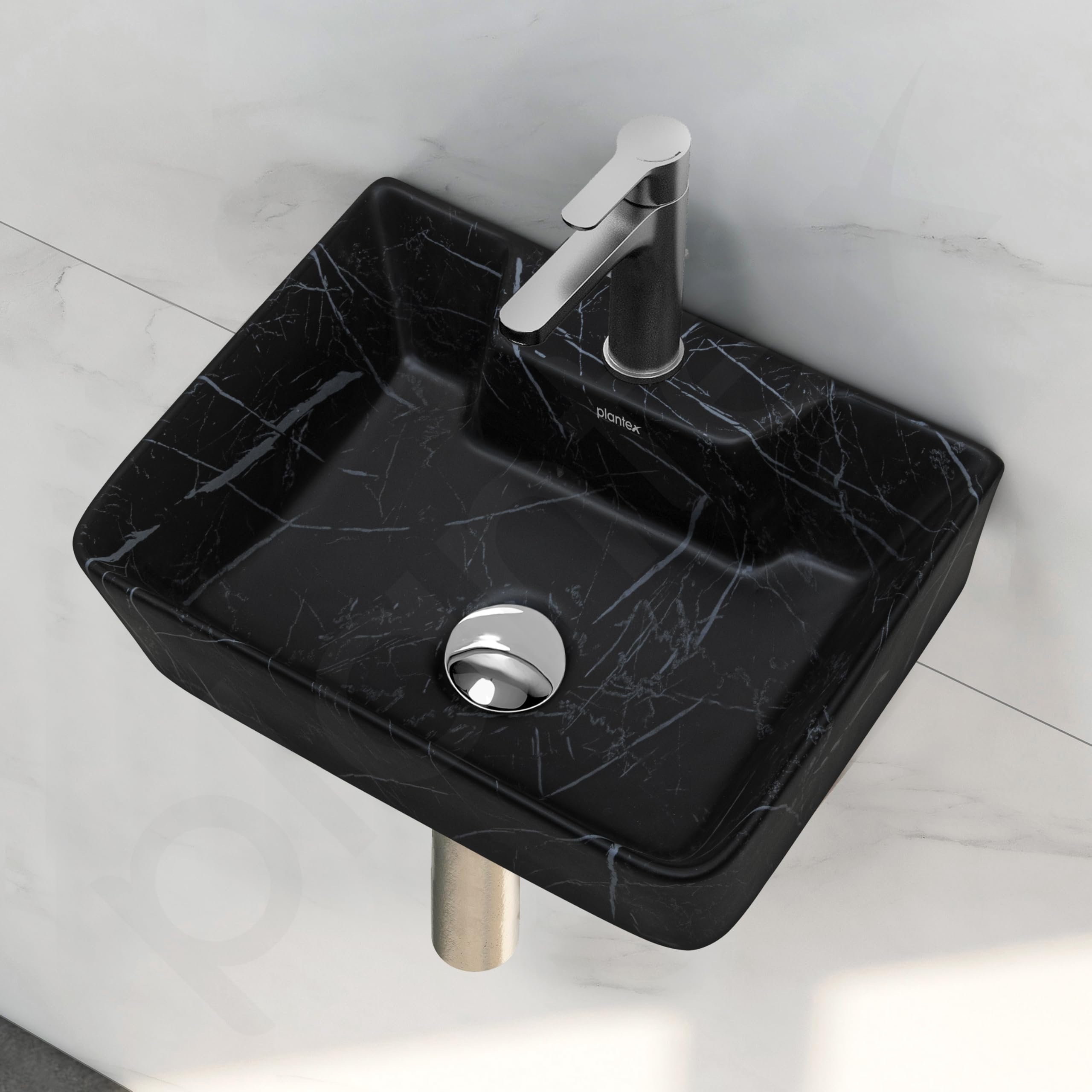 Plantex Ceramic Wash Basin - Black -7
