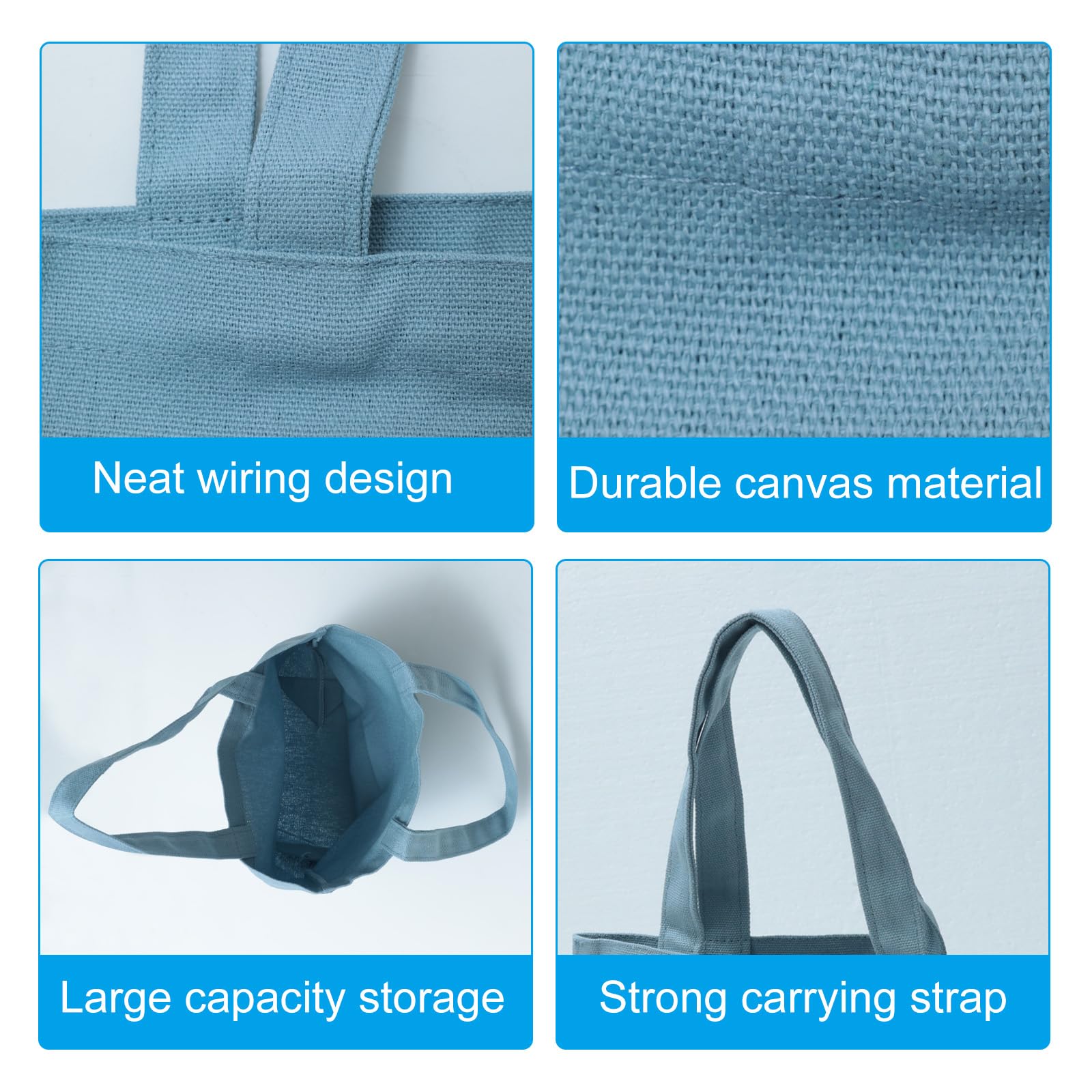 PATIKIL Canvas Tote Bag for Women Small Canvas Bag with Handles Bulk Cotton Sturdy Reusable Mini Lunch Tote Bag Washable DIY for Personalized Crafts Vinyl Dye Gifts Lunch Bento - Image 4