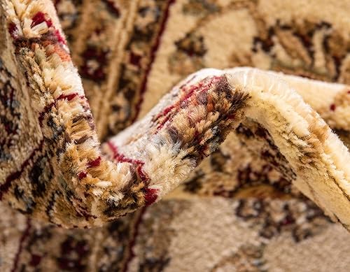 Miniatura 7 de Unique Loom - Colección Voyage - Alfombra redonda tradicional oriental, marrón, Polipropileno, CremaMarfil