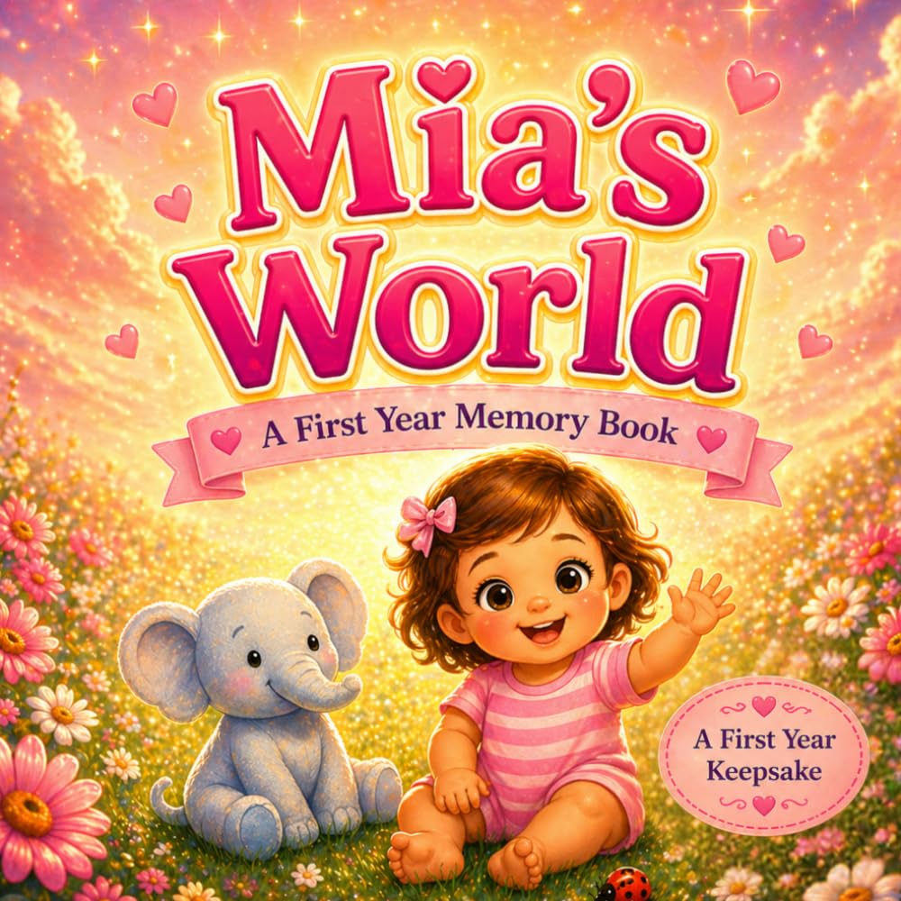 Mia's World: A Personalized Baby Milestone Book: A Sweet Keepsake Gift for Baby Girls Named Mia – First Smiles, First Steps, and Special Moments to ... (Three Hearts Personalized Name Books (Mia))