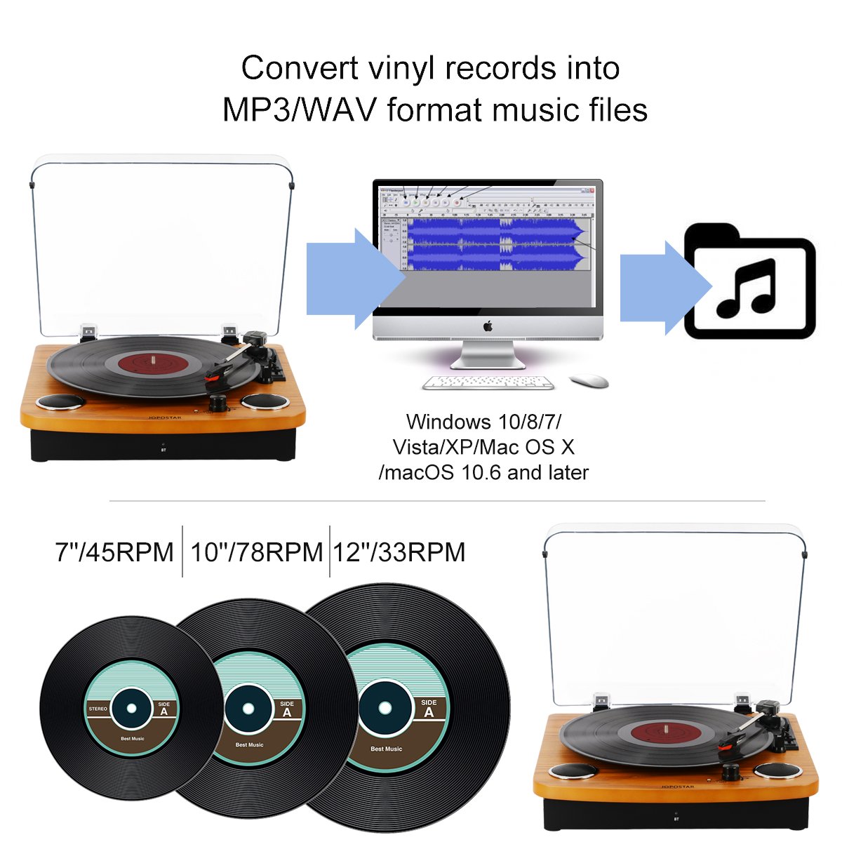 jopostar vinyl record player