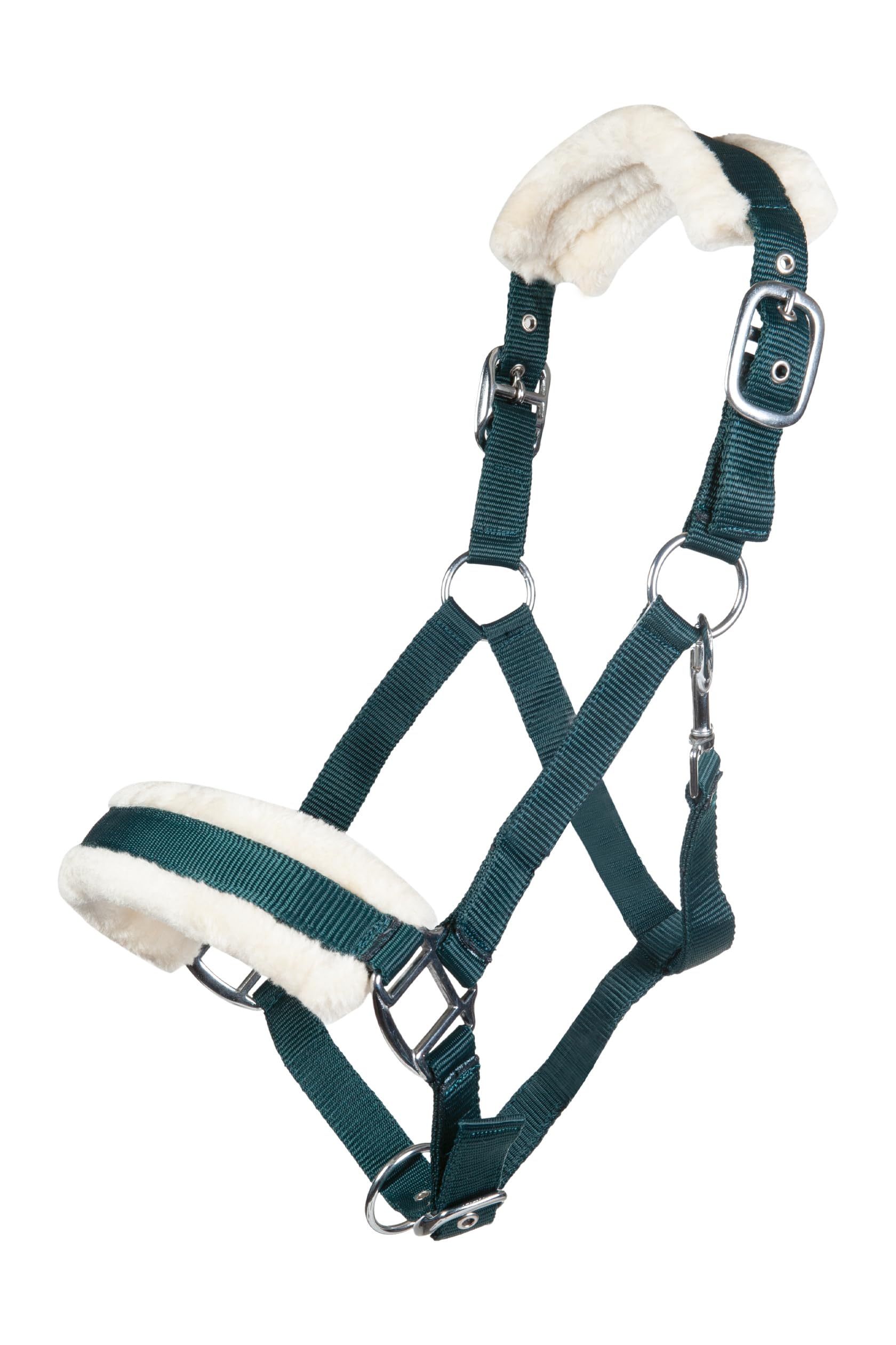 HKM Bischofshofen Headcollar with Plush Padding, Dark Green, Thoroughbred