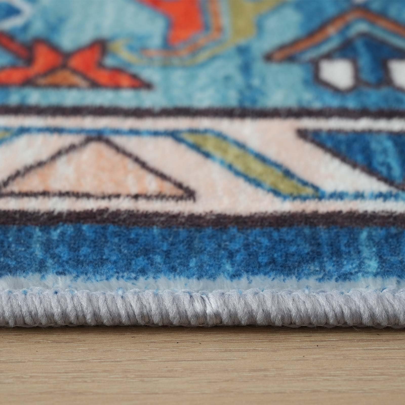 Xrare Non Slip Area Rugs, Soft Fluff Carpet, For Living Room Bedroom, Blue*Red-Multicolor 60x160cm