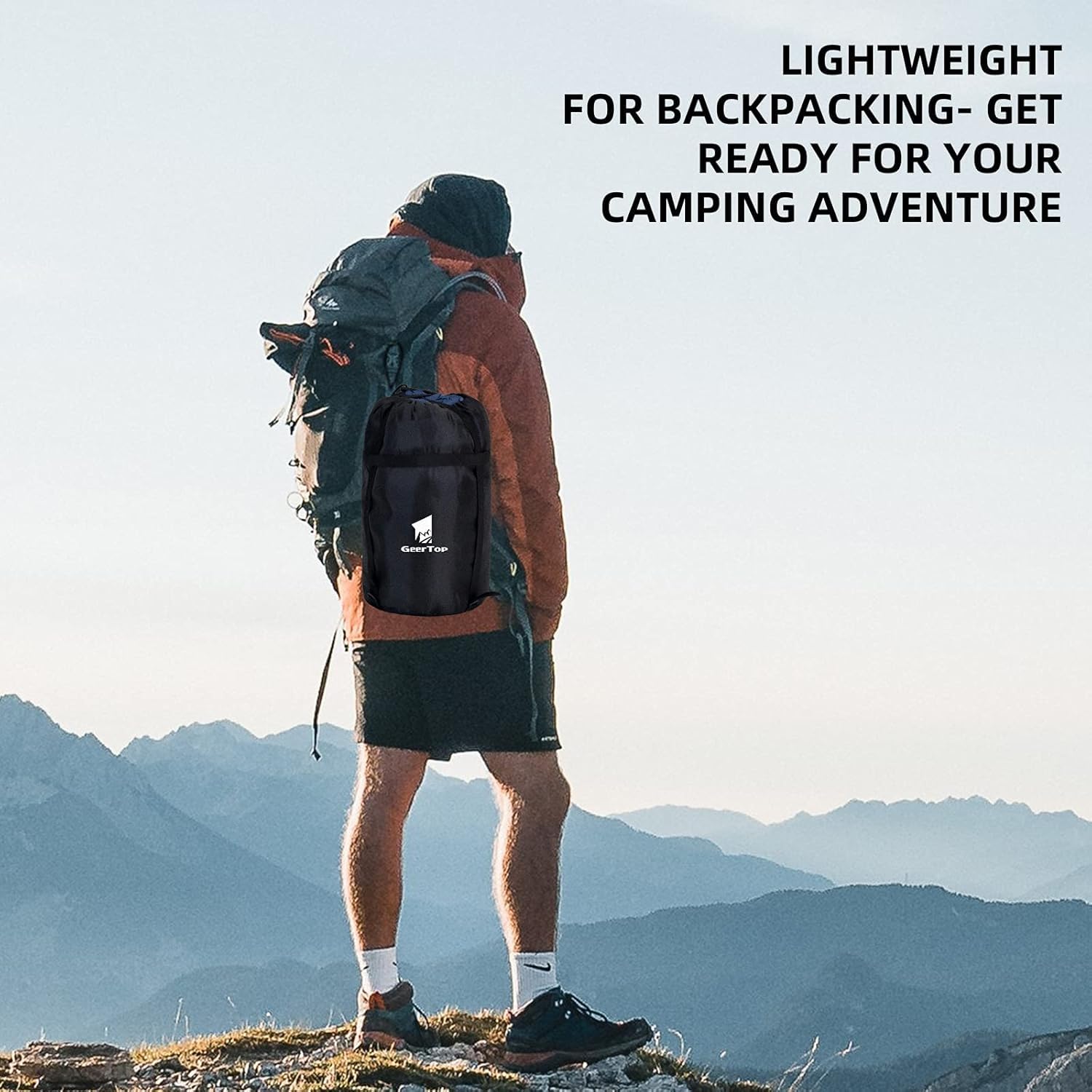 GEERTOP Schlafsack XXL 4 Jahreszeiten Flanell Campingschlafsack Übergröße 220x100cm für Erwachsene Outdoor Rucksackreisen, Wandern