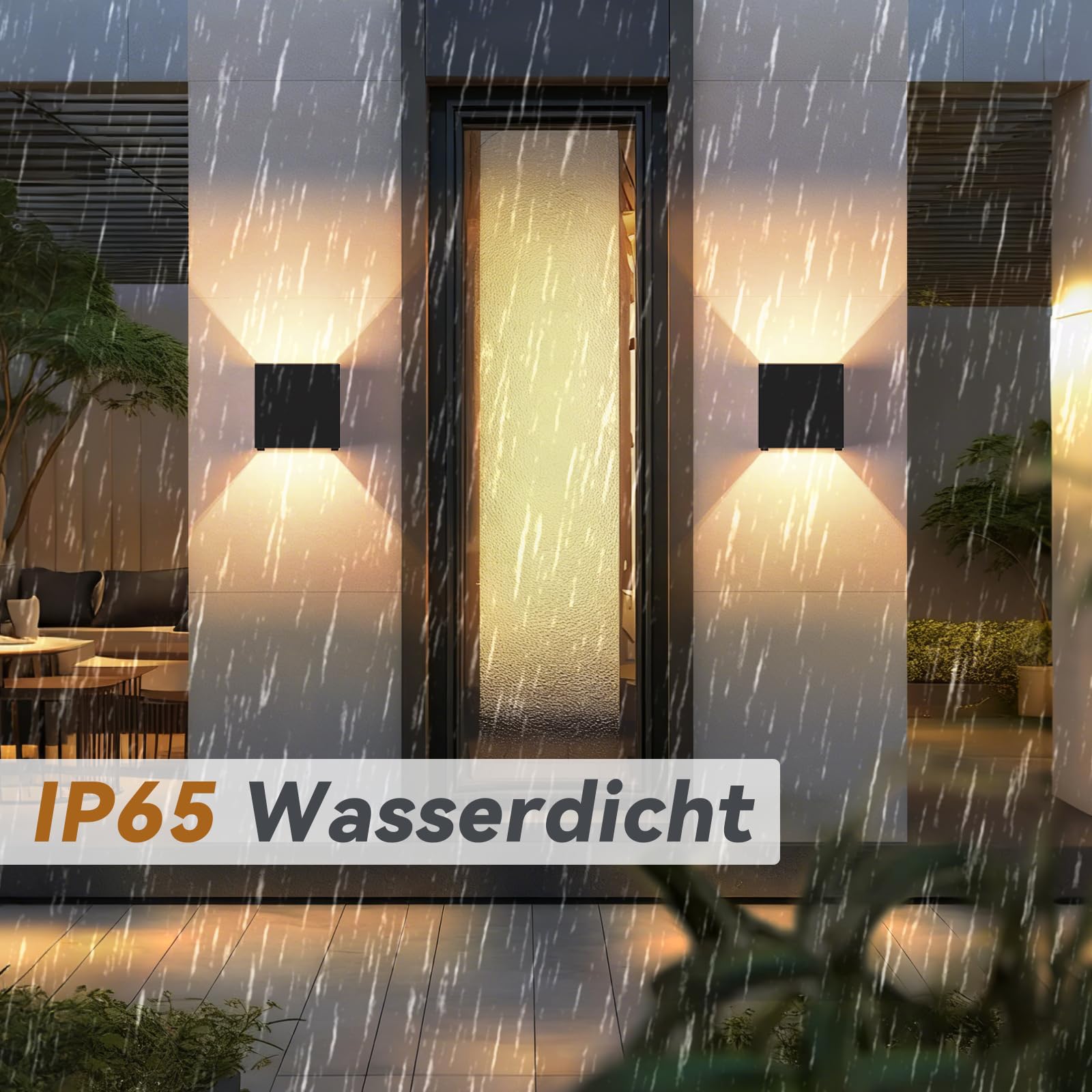 LED Wandleuchte Aussen Wandlampe - 4ER Außenwandleuchte Schwarz | Wasserdicht Aussenlampe Up Down Wandleuchten Innen mit Austauschbarer G9 Flurlampe für Wohnzimmer Hauswand Treppenhaus