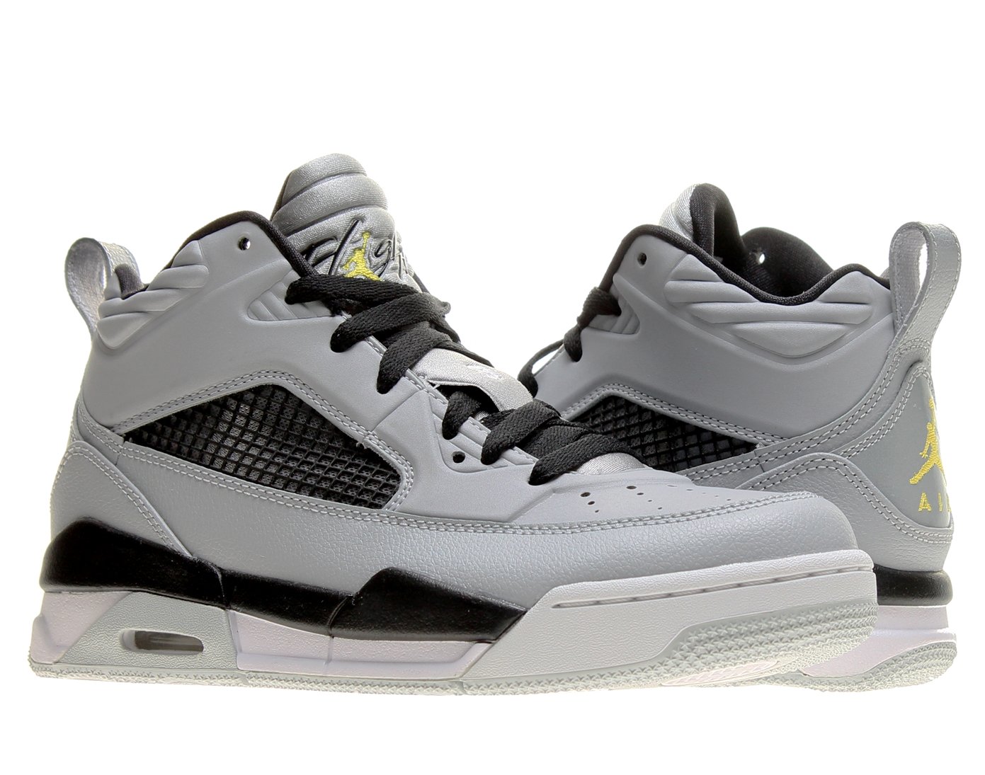 Jordan Nike Air Flight 9.5 (BG) Boys Basketball Shoes 654975-070 Wolf Grey Vibrant Yellow-Black-Pure Platinum 4.5 M US