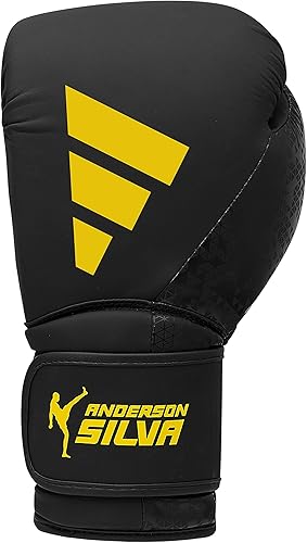 Miniatura 3 de Adidas x Anderson Silva - Guantes de boxeo para uso diario, equipo de fitness versátil con carcasa exterior de poliuretano y espuma moldeada por