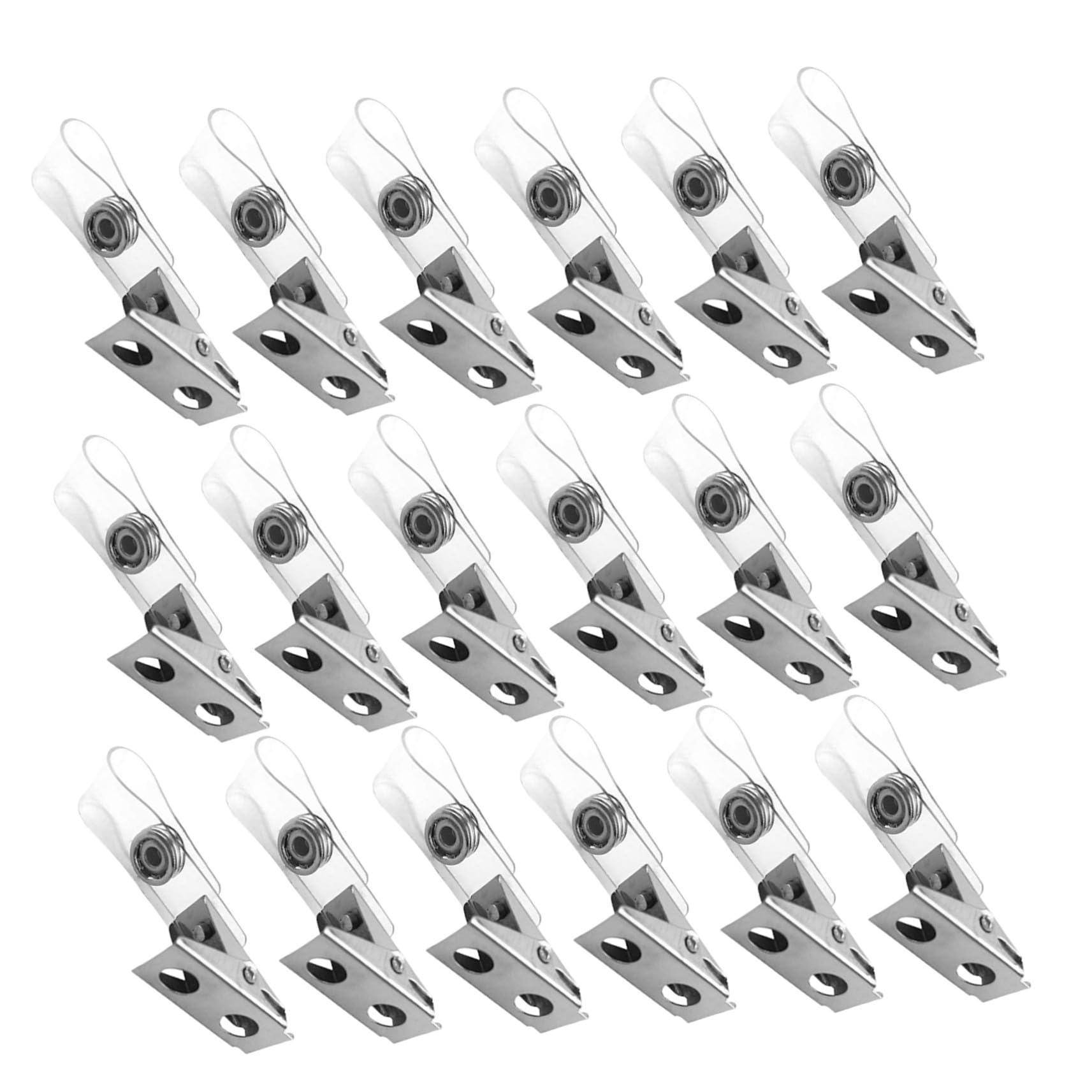 250pezzi Clip per Badge in Metallo con Tasca Trasparente in Pvc e Doppio Foro di Fissaggio Leggeri e Robusti Portatessere per Lavoro Eventi e Uso Quotidiano