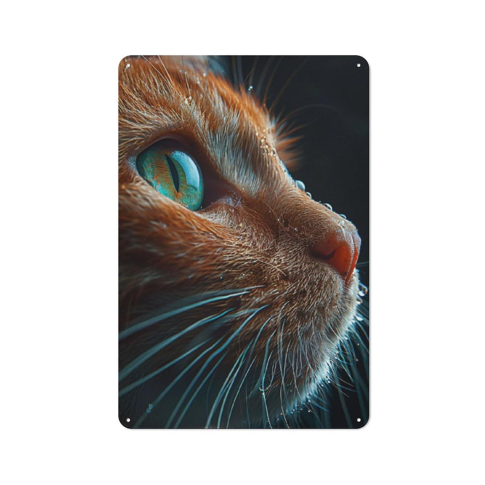 Junmoney Cat Eye 30X20cm Retro Metal Plaque With For Garage Or Workshop, Housewarming Present For People Styling Garage And Workshop