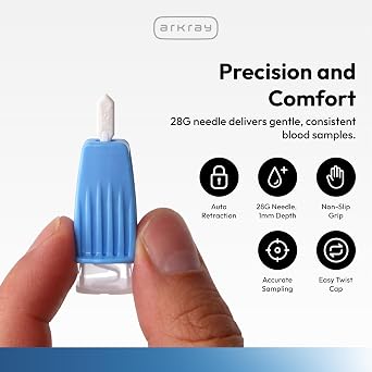 Assure Lance Micro Flow 28G Safety Lancets Single Use Lancets for Blood Testing, Finger Pricker for Blood Glucose Test 1mm Depth, 200 Count (Pack of 1)