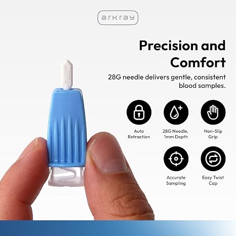 Assure Lance Micro Flow 28G Safety Lancets Single Use Lancets for Blood Testing, Finger Pricker for Blood Glucose Test 1mm Depth, 200 Count (Pack of 1)