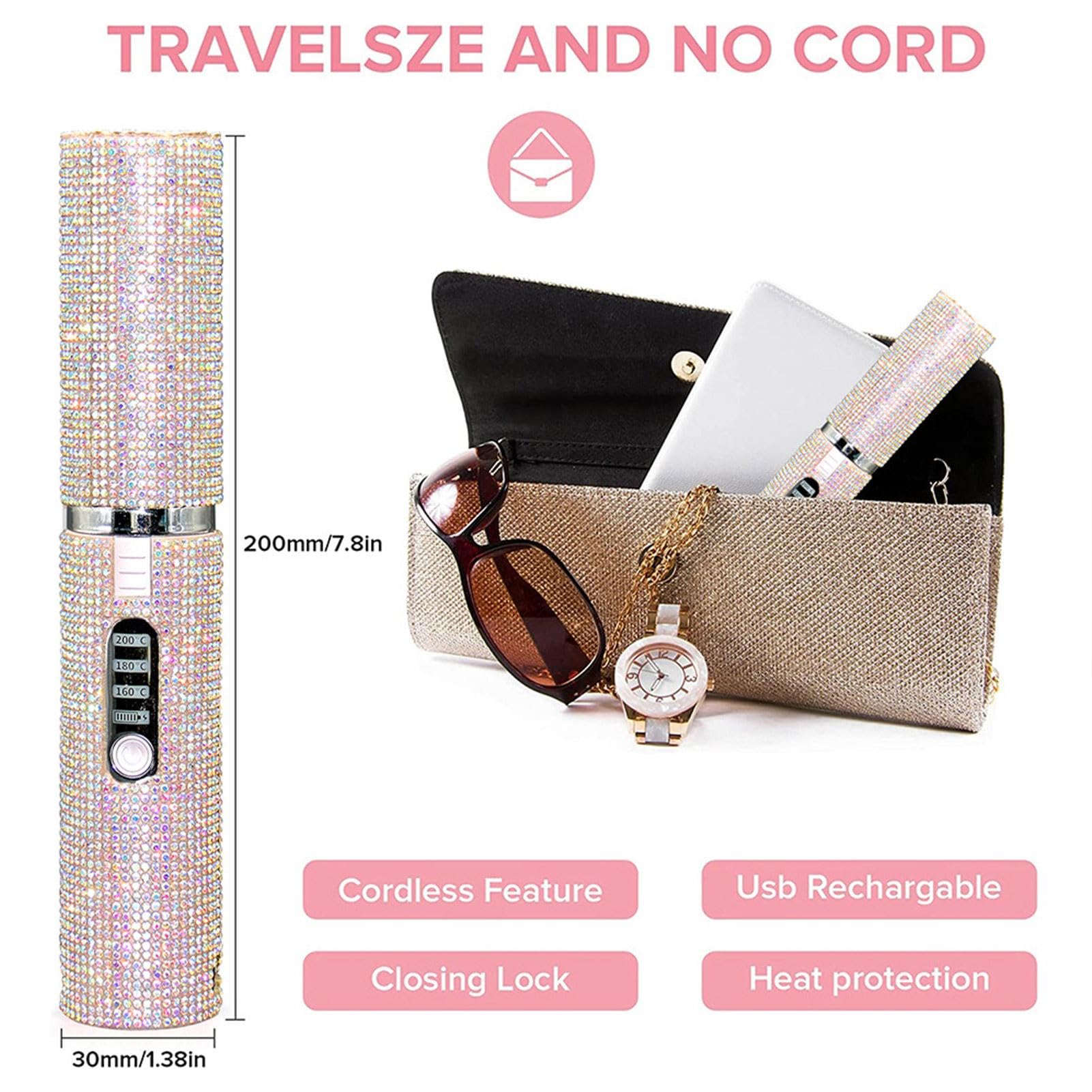 Lisseur à cheveux portable | Fer à cheveux sans fil | Outil de coiffure | Fer à friser portable avec batterie rechargeable pour une utilisation partout sans avoir besoin d'une prise de courant