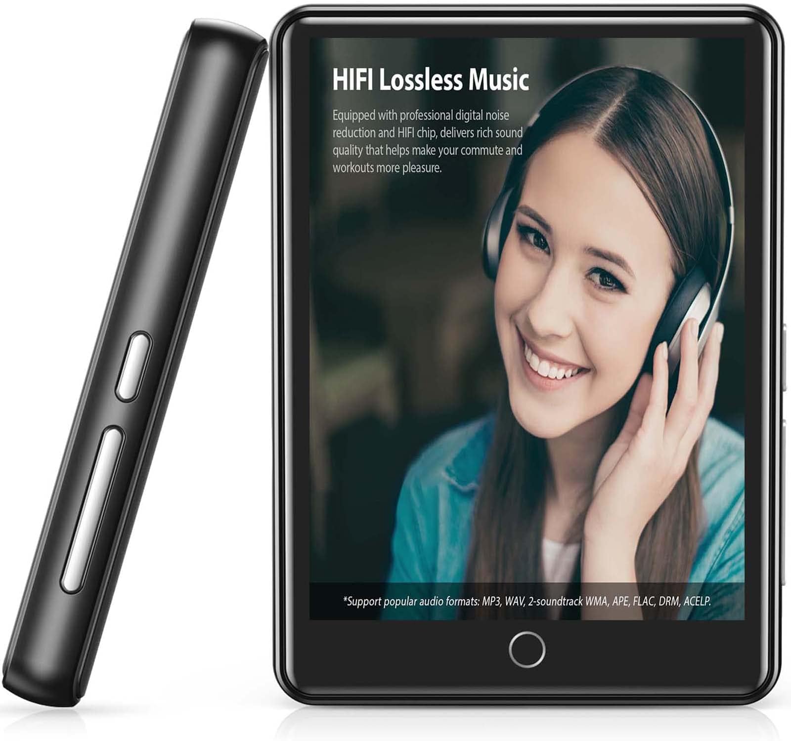 48GB MP3 Player with Bluetooth 5.1,2.8'' Full Touch Screen MP4 Player with Speaker,Portable HiFi Lossless Sound MP3 Music Player with FM Radio, Voice Recorder,E-Book,Armband,Support up to 128GB