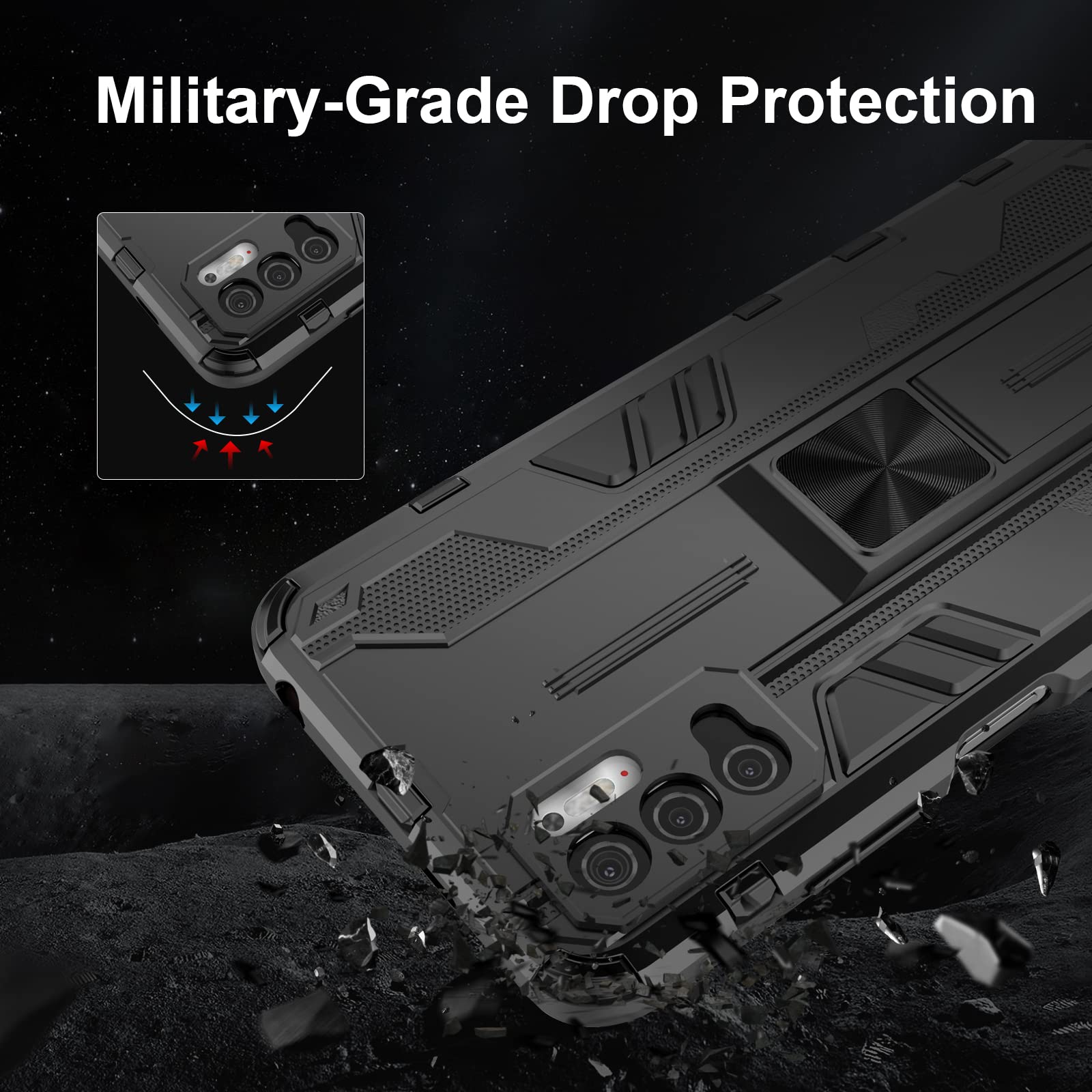 Funda para Xiaomi Redmi Note 15 Pro 5G, Carcasa Antigolpes con Soporte anular metálico, Case Protectora de Grado Militar, Azul — view 437
