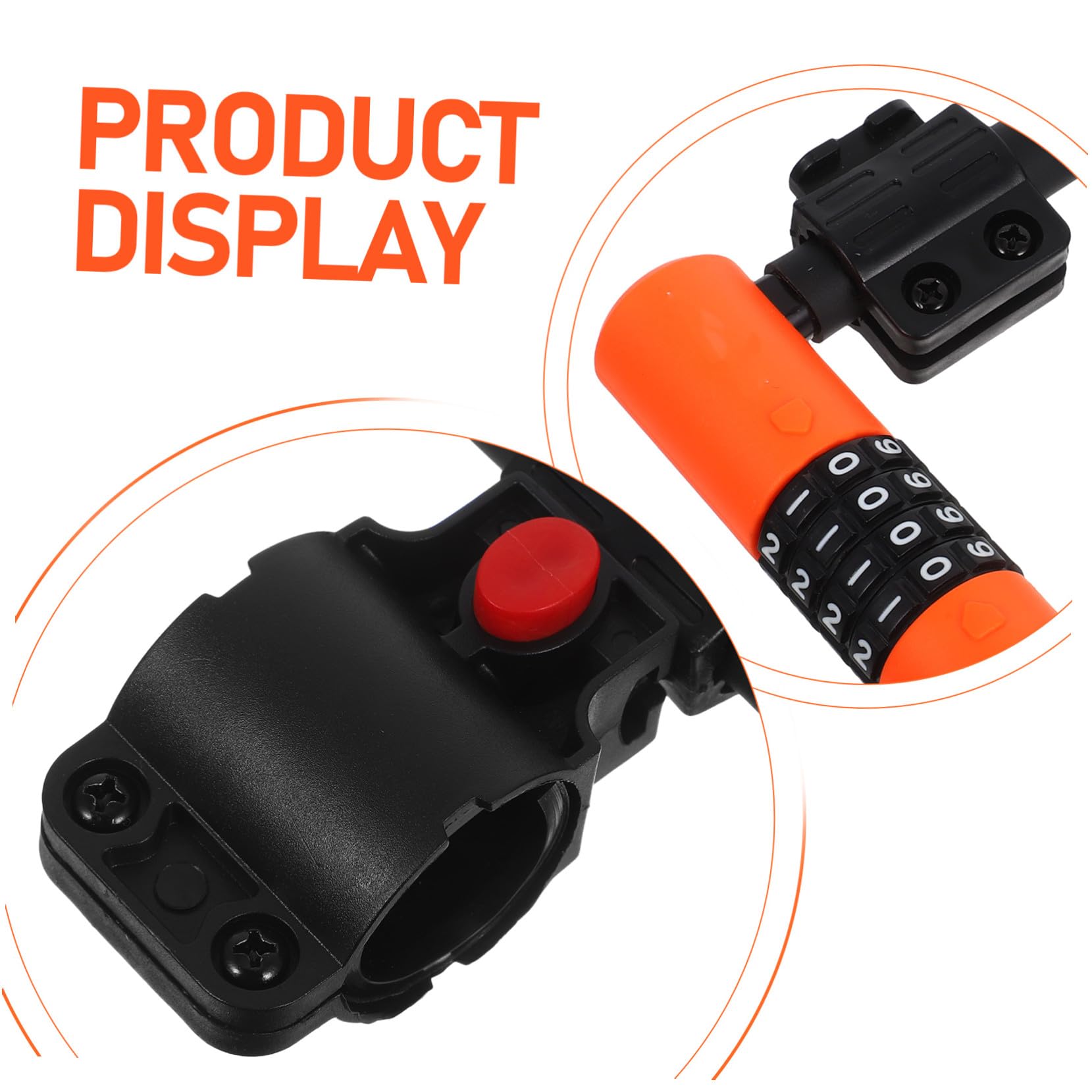 Zerodeko Lucchetto U per Bicicletta Antifurto Combinazione Cifre Sicuro e Resistente per E-bike Scooter e Moto Completo Arancione e Nero