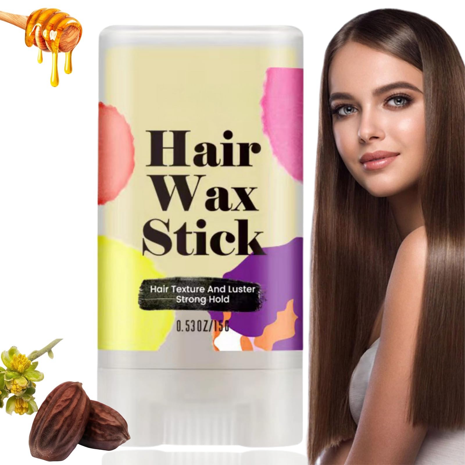 Hair Wax Stick for Smooth Hair, Styling Pomade, Long Lasting Non-greasy Gel for Flyaways and Wigs