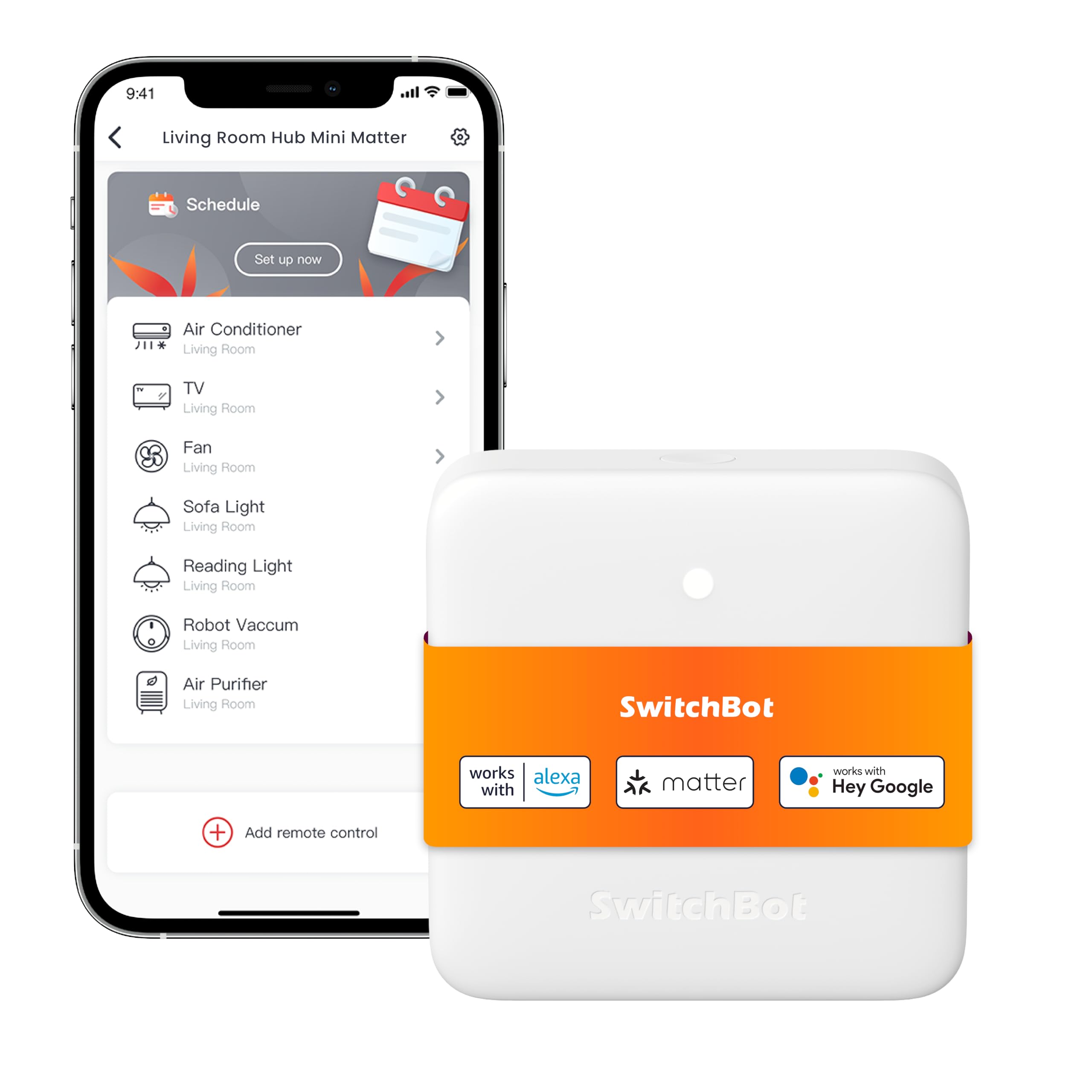 SwitchBot Hub Mini Matter, Smart IR Blaster Home Hub Casa Smart, Gateway Domotica Casa Intelligente, Controllo AC/TV/Luci via App o Voce, Compatibile con Alexa, Google Home, Apple Home, Wi-Fi 2.4GHz