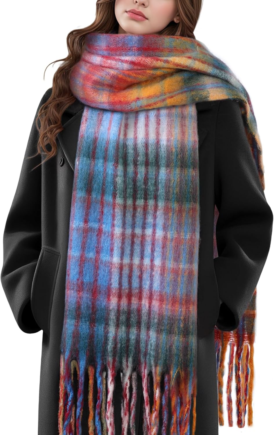 Clothirily Winter Scarf for Women Warm Womens Scarf Soft Chunky Scarfs for Cold Weather Long Shawl Large Scarves