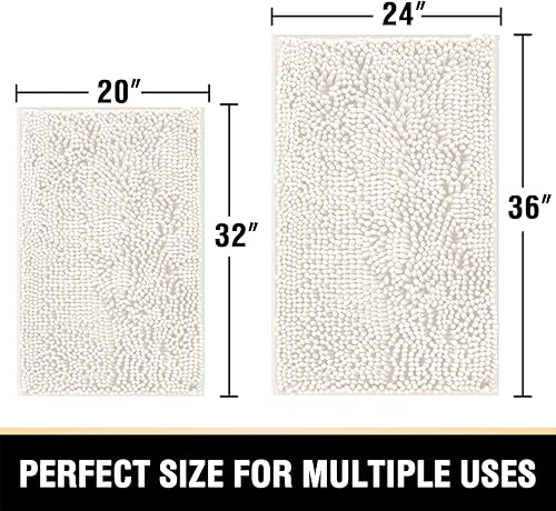 Miniatura 183 de Alfombras de baño Tapetes para baño antideslizante de chenilla de lujo alfombra de baño alfombra extra suave y absorbente Tapetes peludos lavables