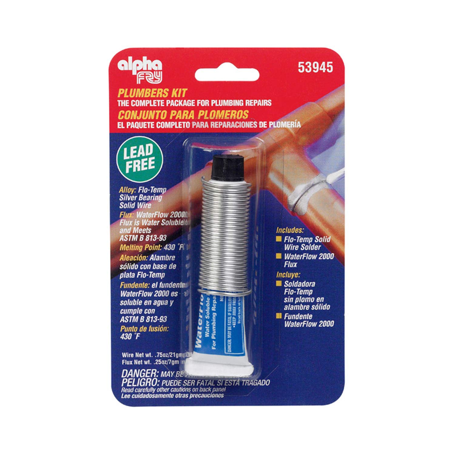 alpha fry AM53945 Flo-Temp Lead-Free Solid Wire Solder, No Size, No Color
