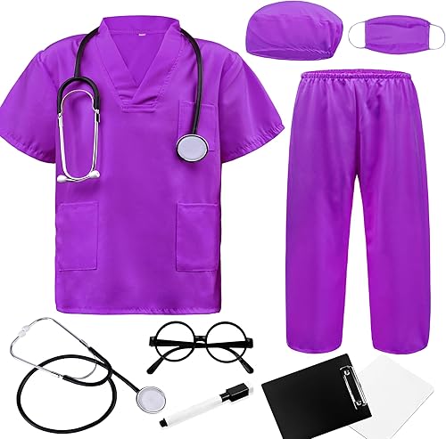 ZZIHAN Conjunto de médico para niños, disfraz de médico con juego de simulación para niños de 3 a 12 años