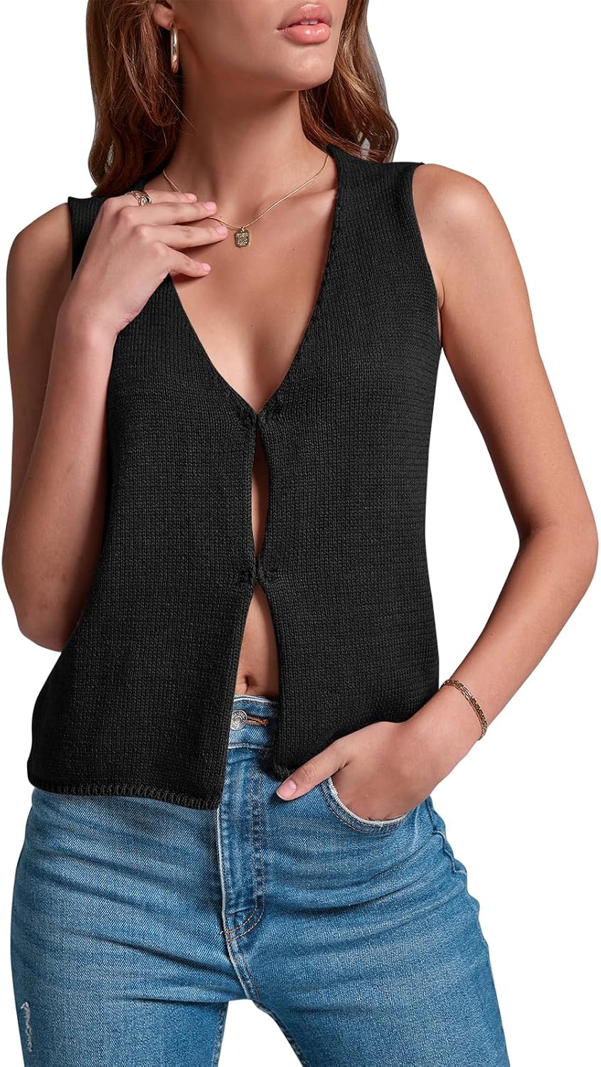 BZB Sweater Vest Women 2025 Summer Basic Tank Tops Crochet Knit Vests Sexy Sweater Sleeveless Vest Top - Image 2