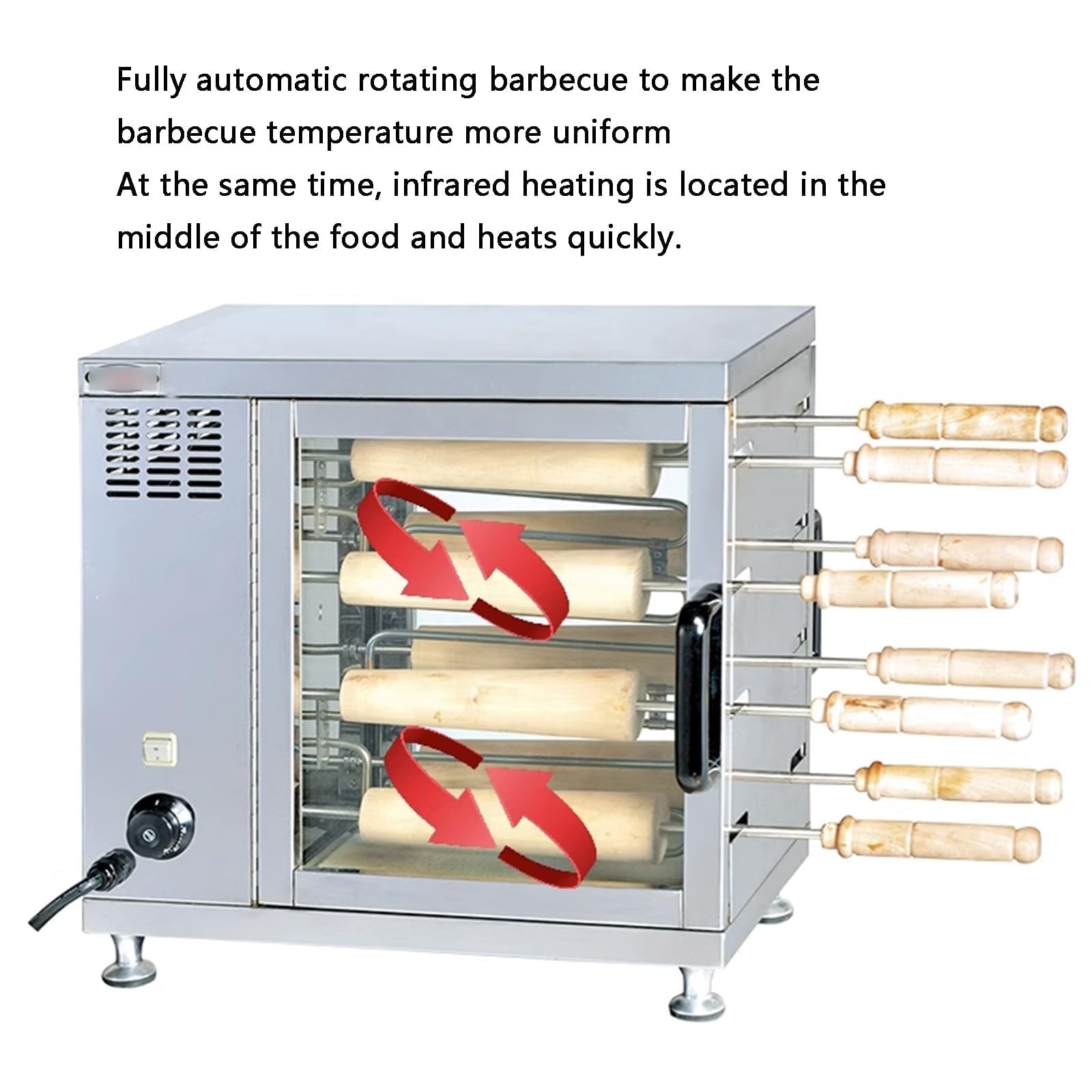 COYEUX Forno per Torta con Camino da 3300 W, Macchina elettrica per rulli per Dolci Pop, con rulli da 8 Pezzi, per Snack Bar da Cucina Domestica del Ristorante