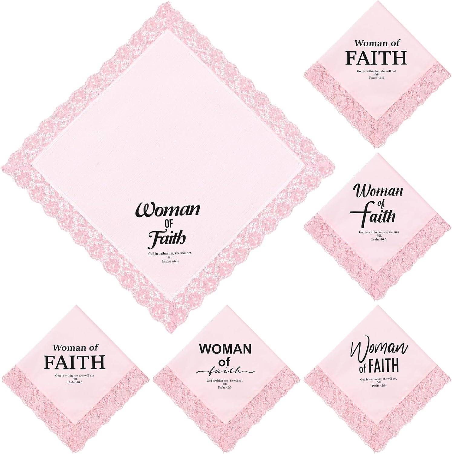 6 Pack 23'' 23'' Women Christian Gift Bulk Church Lap Scarf Mothers Day Gifts Handkerchiefs Religious Gift for Mom(Bible Verse)