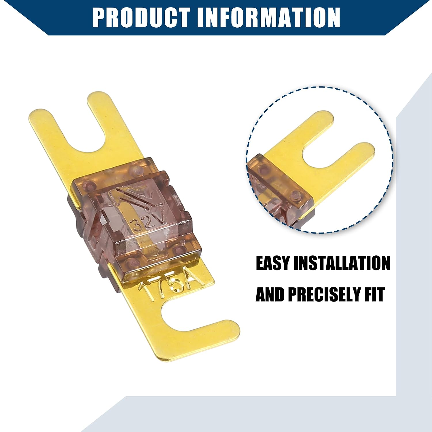 Mini ANL Fuses 175A / Audio CD Fuse for Car Motorcycle Boat/Durable Plastic Metal / 5 Pcs Gold Tone Brown